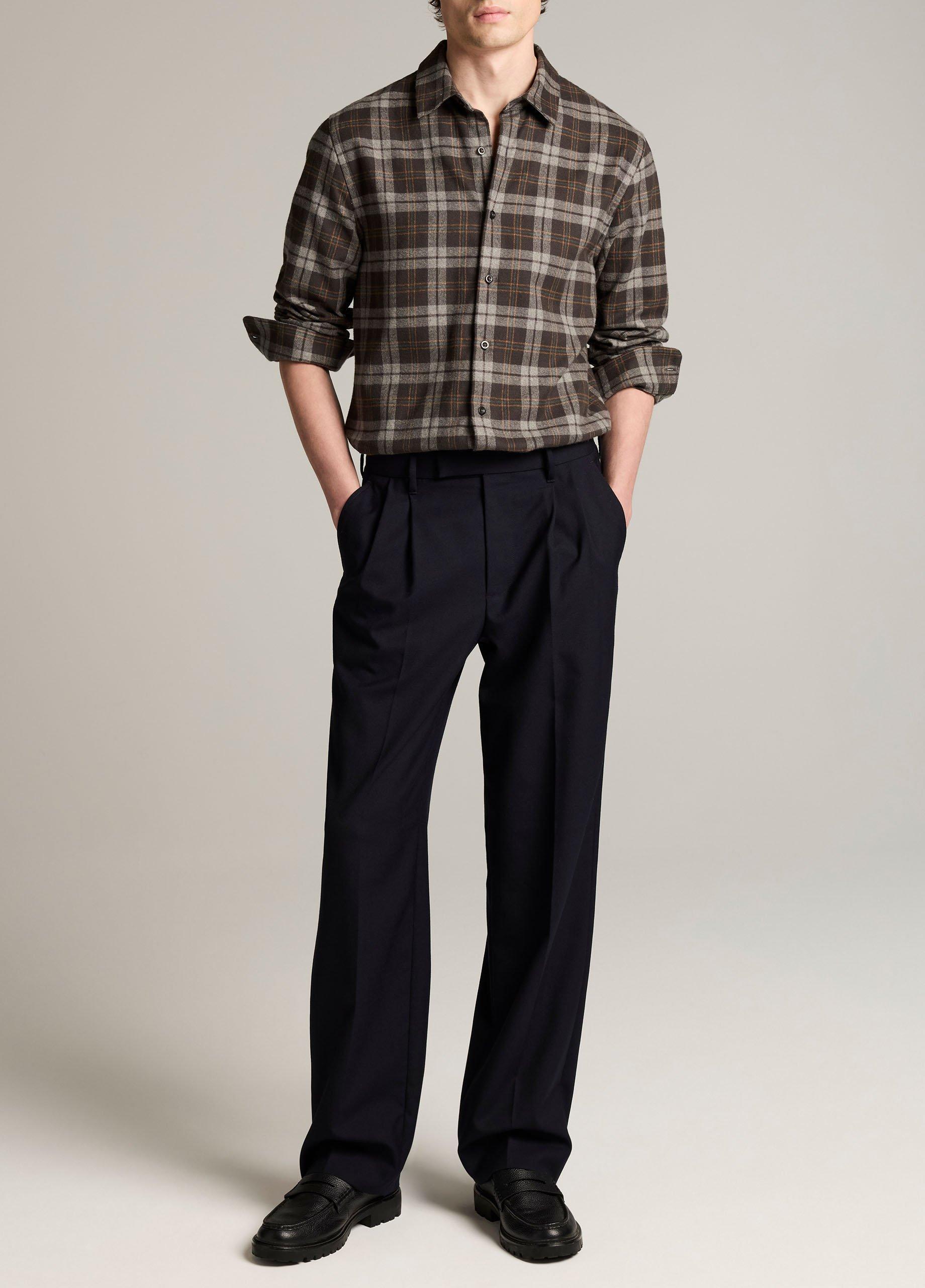 Tom Plaid Cotton Button-Front Shirt image number 3