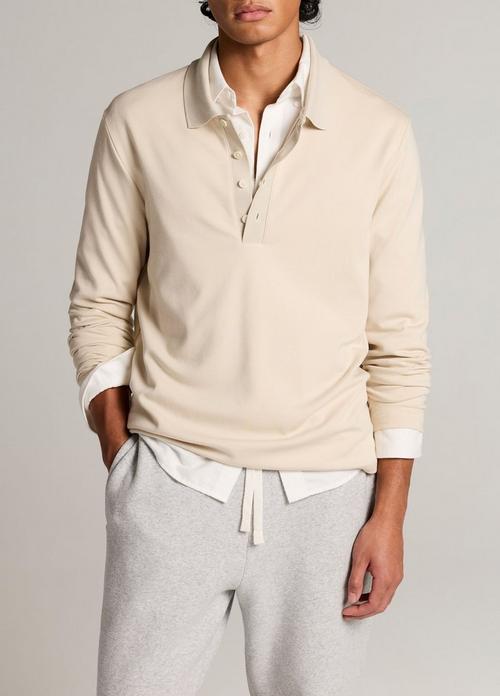 Pima Cotton-Blend Milano Long-Sleeve Polo Shirt