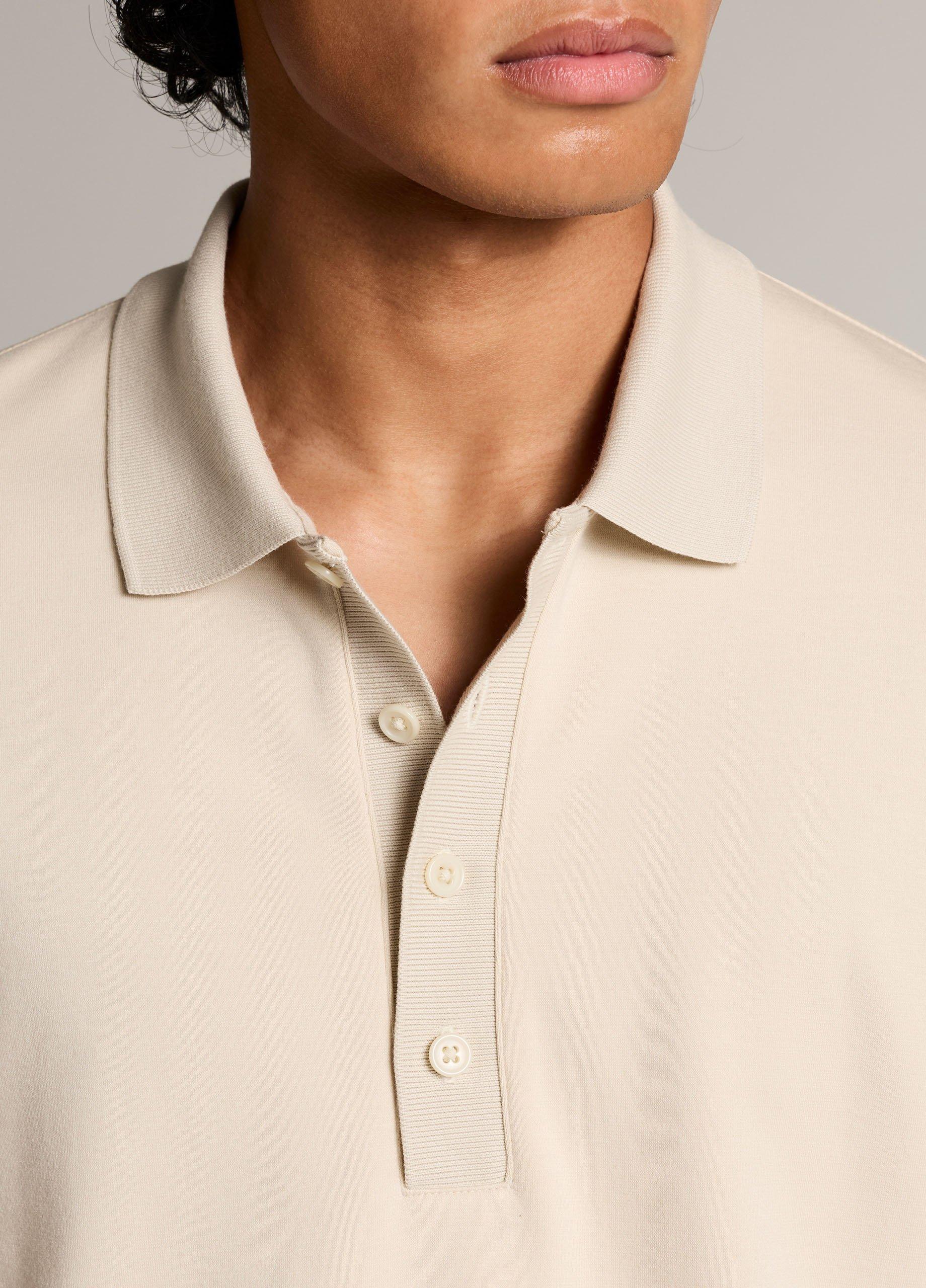 Pima Cotton-Blend Milano Long-Sleeve Polo Shirt image number 1