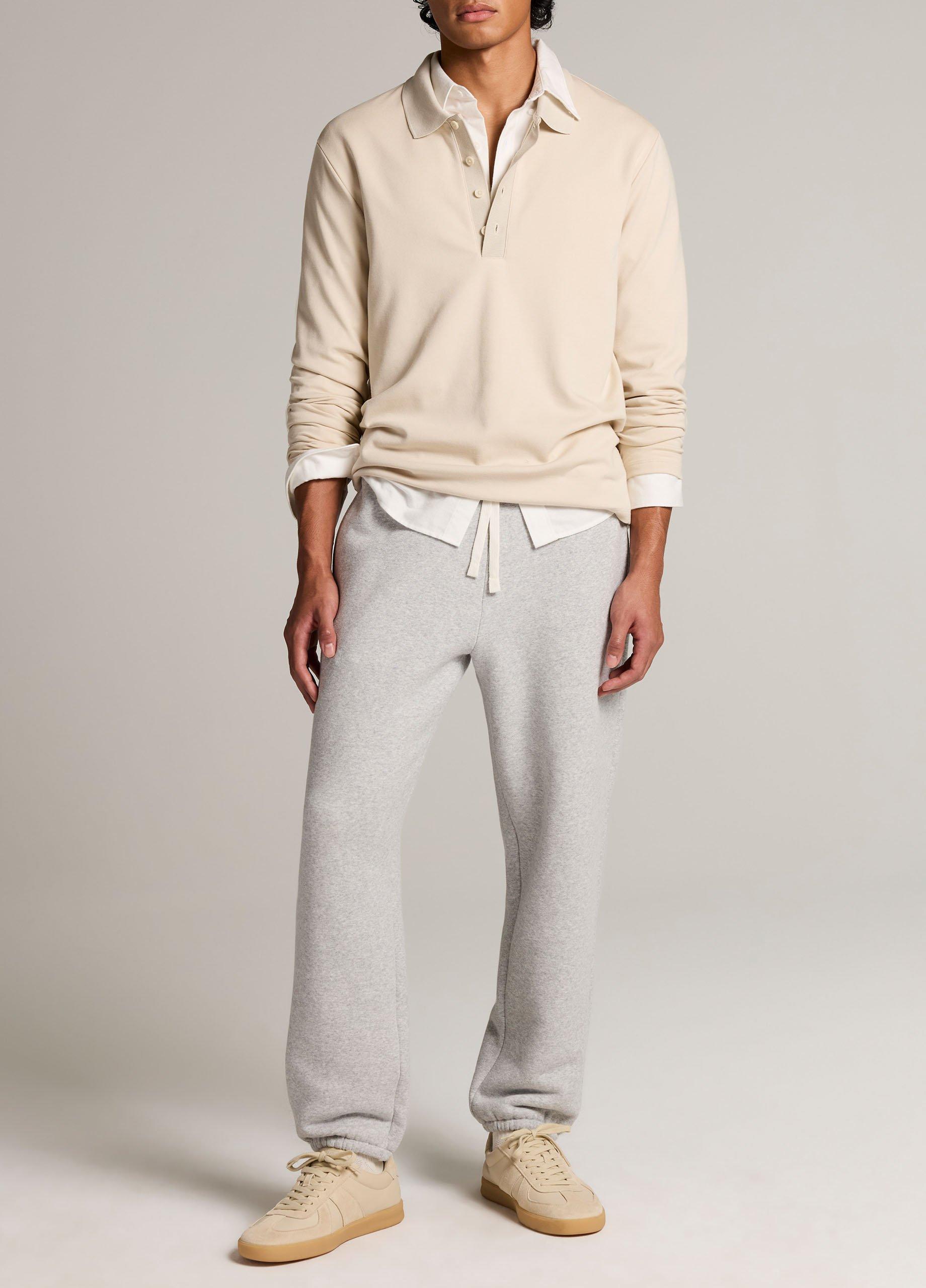 Pima Cotton-Blend Milano Long-Sleeve Polo Shirt image number 3