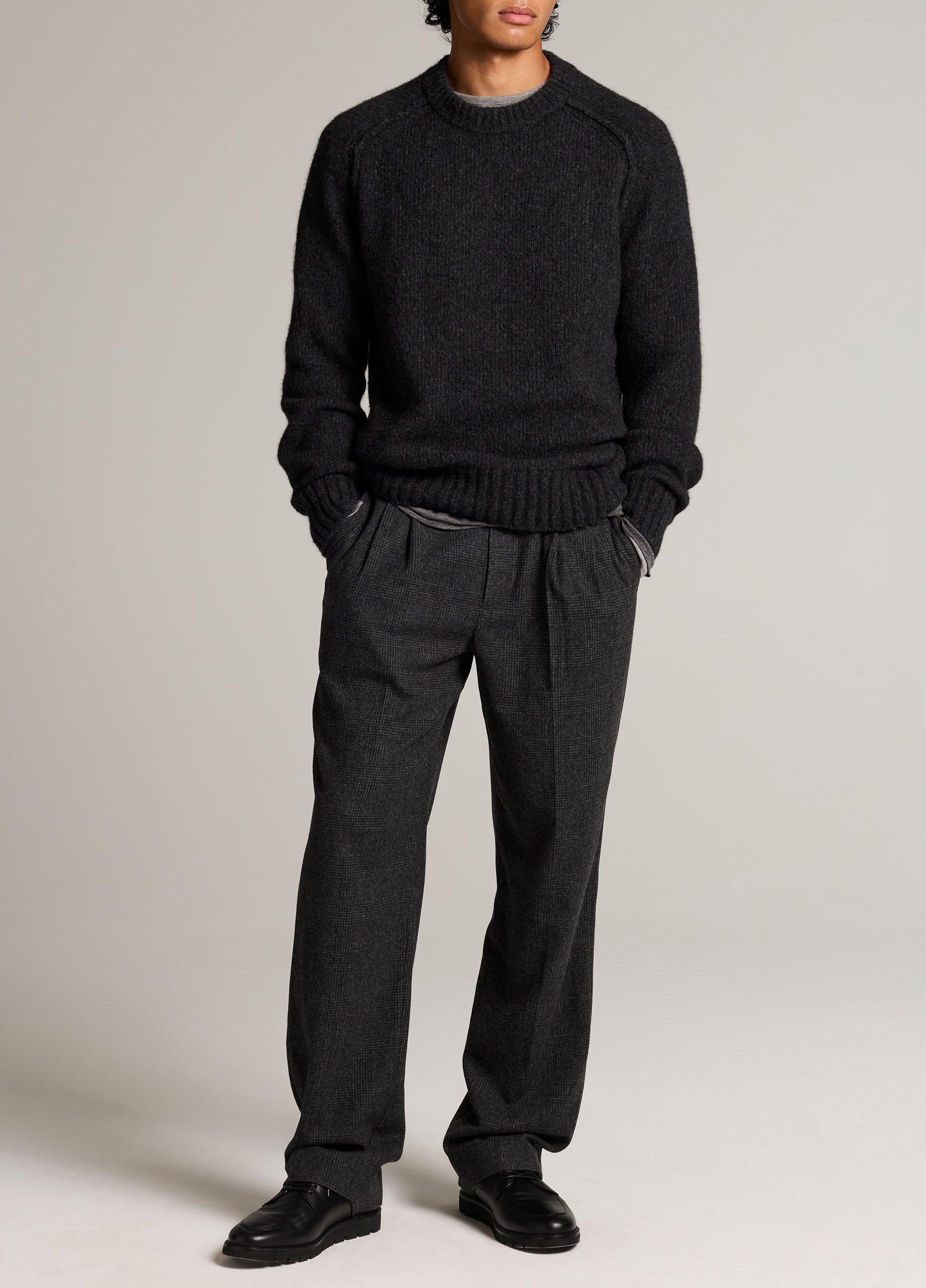 Wool & Alpaca-Blend Saddle-Shoulder Sweater image number 3