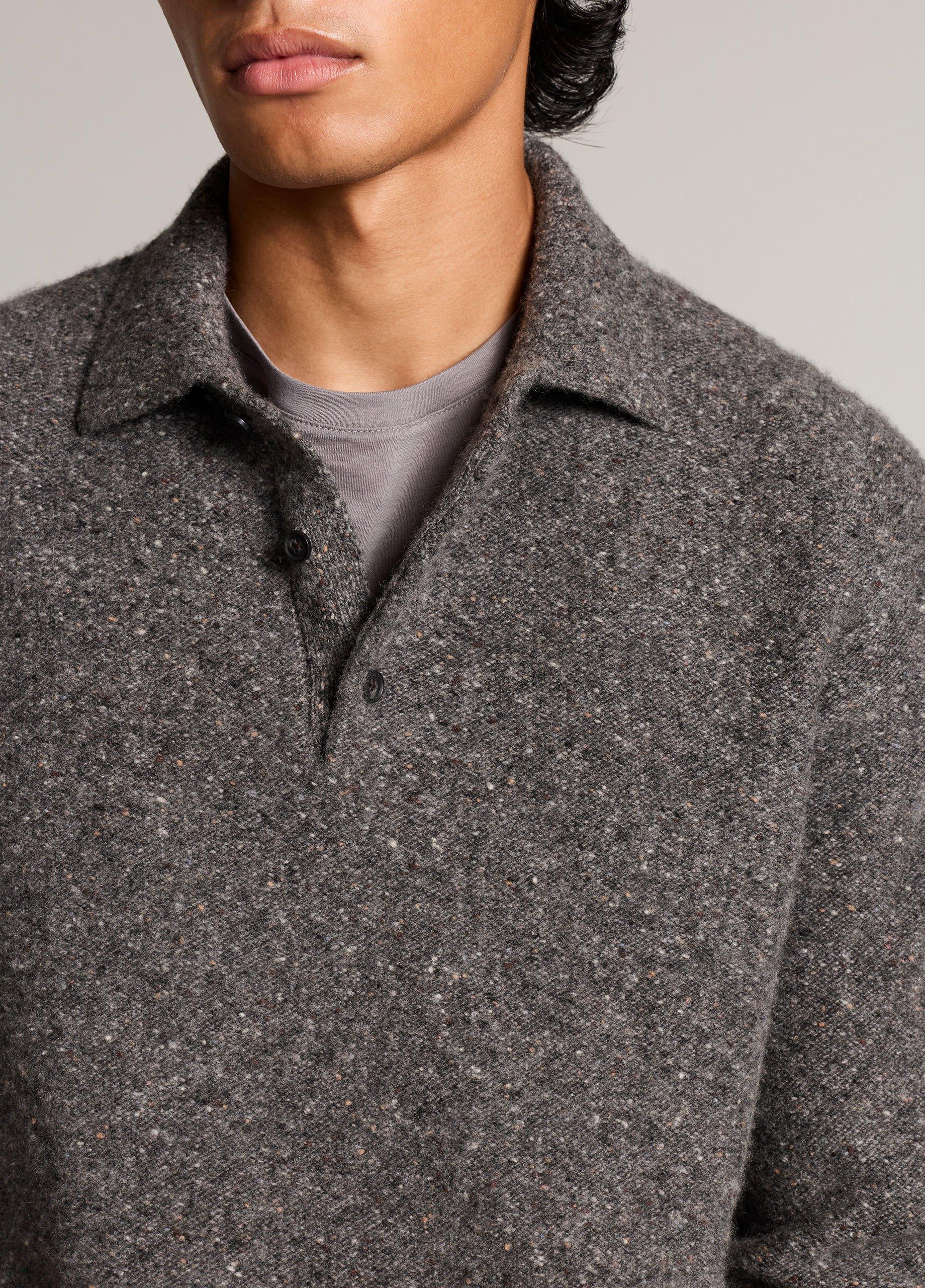 Donegal Cashmere Polo Sweater image number 1