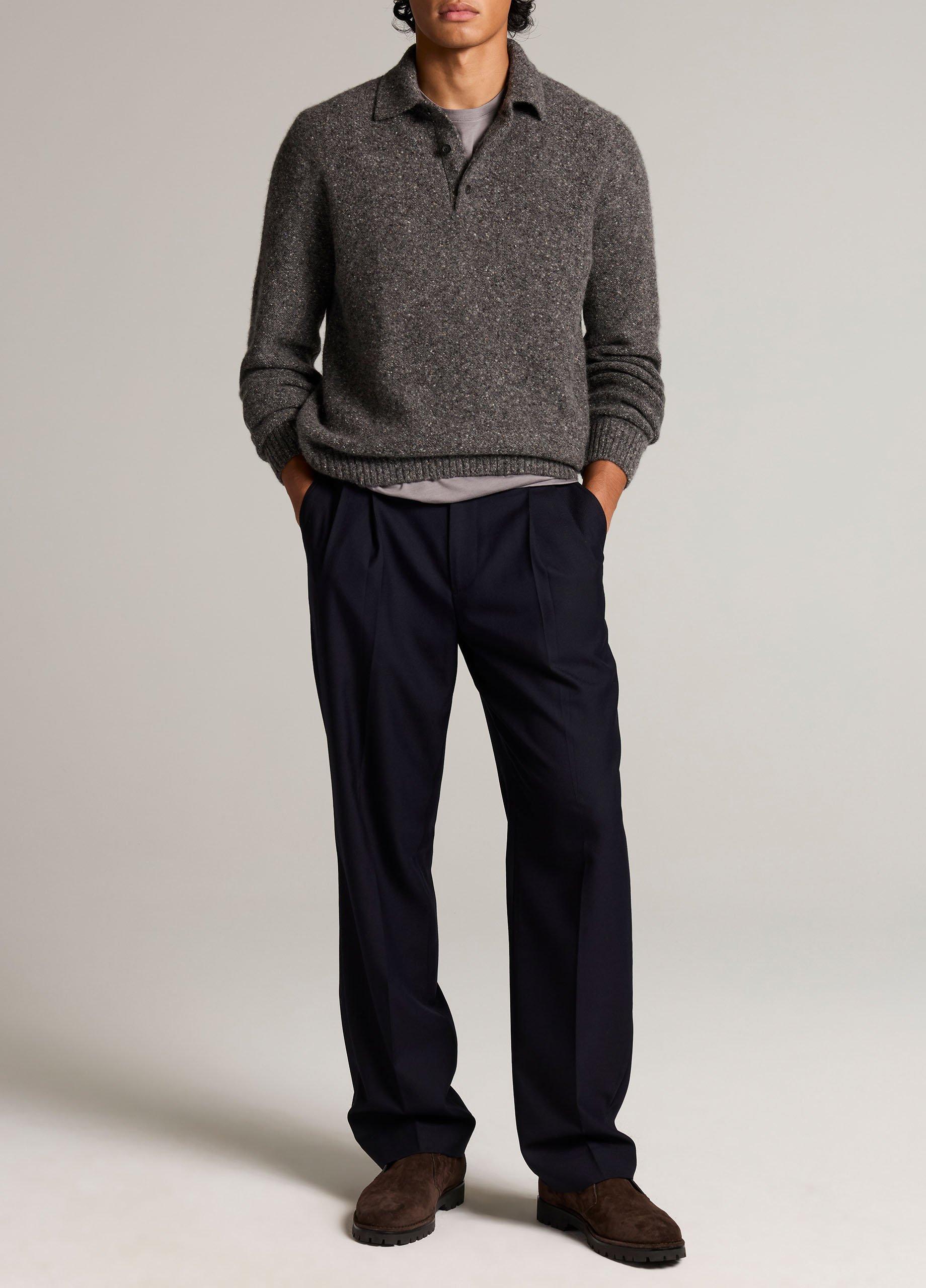 Donegal Cashmere Polo Sweater image number 3