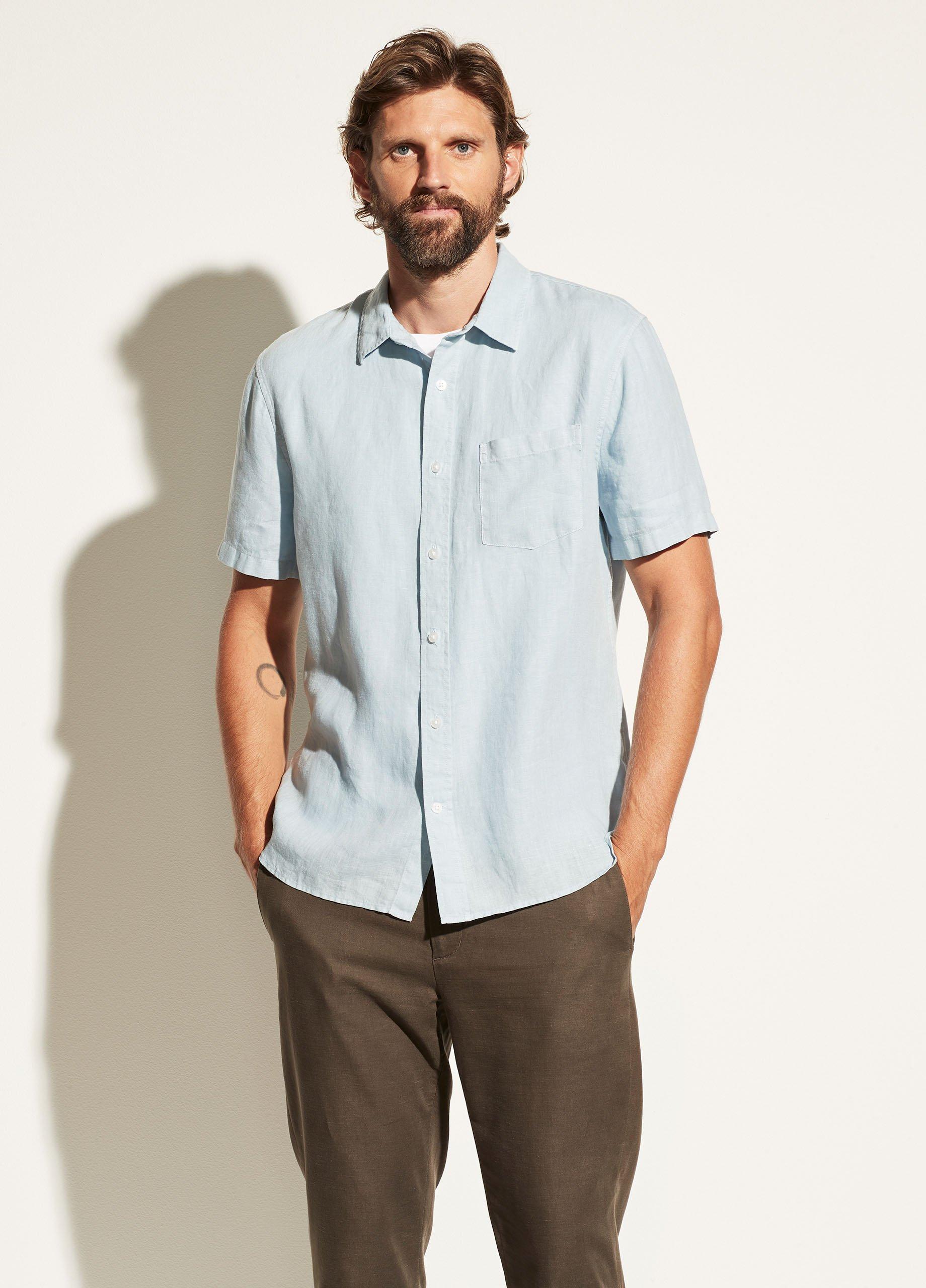 テレビで話題 16年 新作 White Steel Linen Heather メンズ Men Polos ヴィンス Polo Sleeve Short Stripe Feeder Linen Vince 人気ブランド ブランド 大人気 最新商品 トップス Www Gentlesteam Com