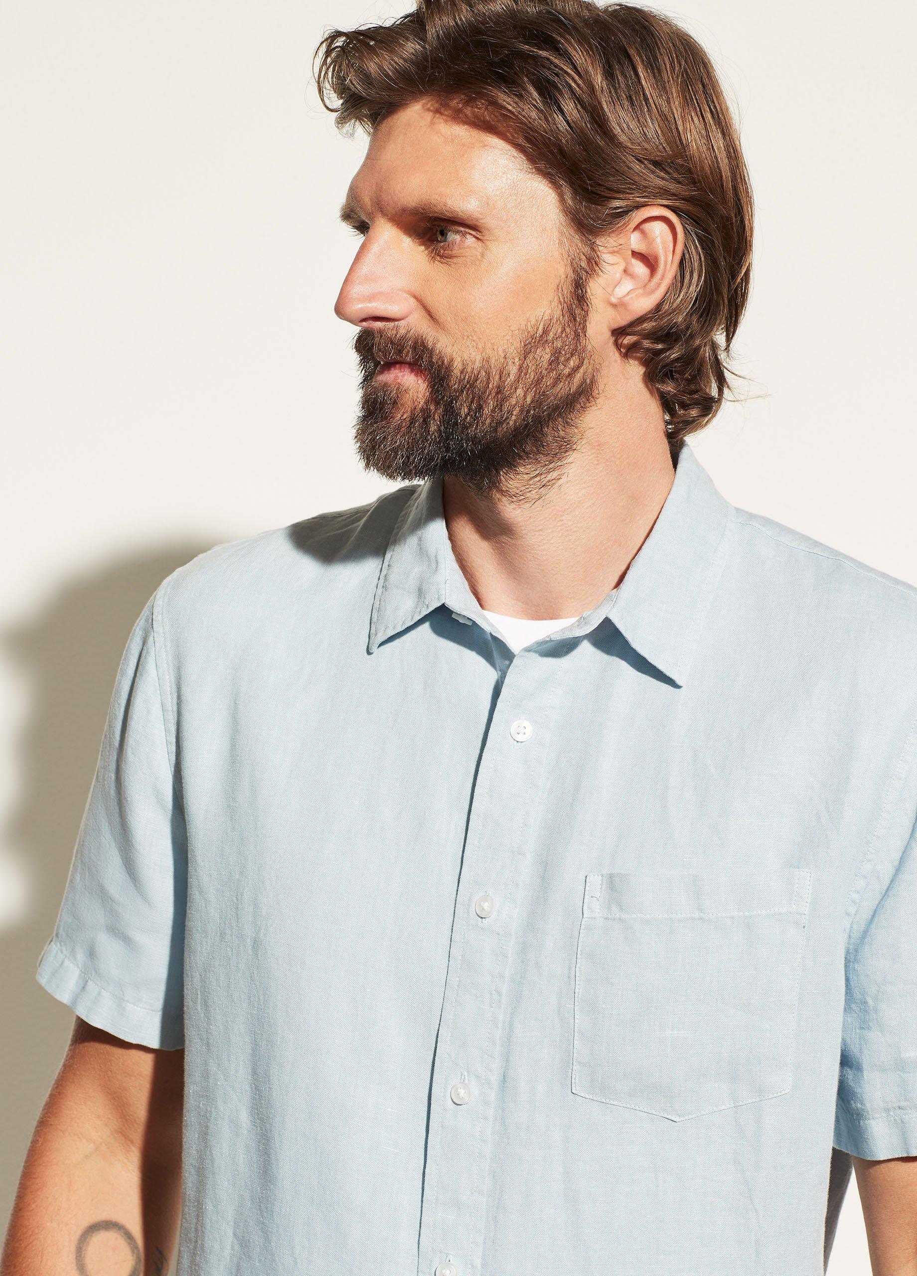 最安値で 最新商品 新作 16年 大人気 Steel Heather メンズ Men Polos ヴィンス Polo Sleeve Short Jersey Linen Vince 人気ブランド ブランド トップス