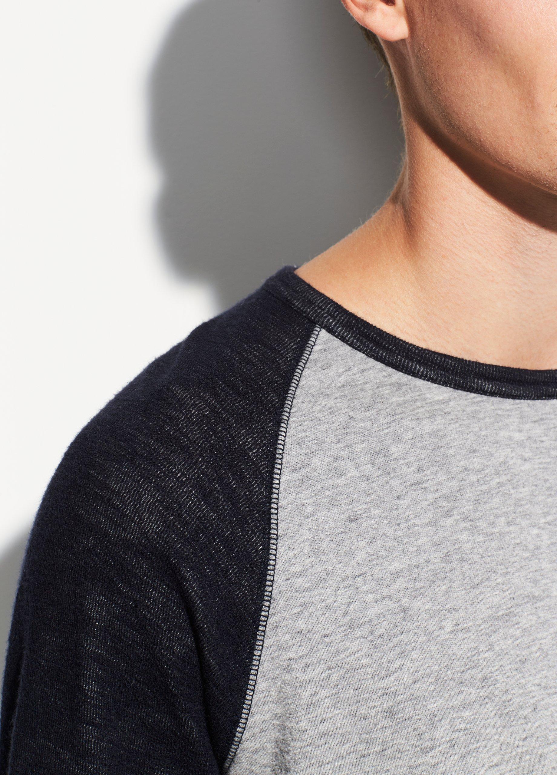 Color Block Double Knit Long Sleeve Crew image number 1