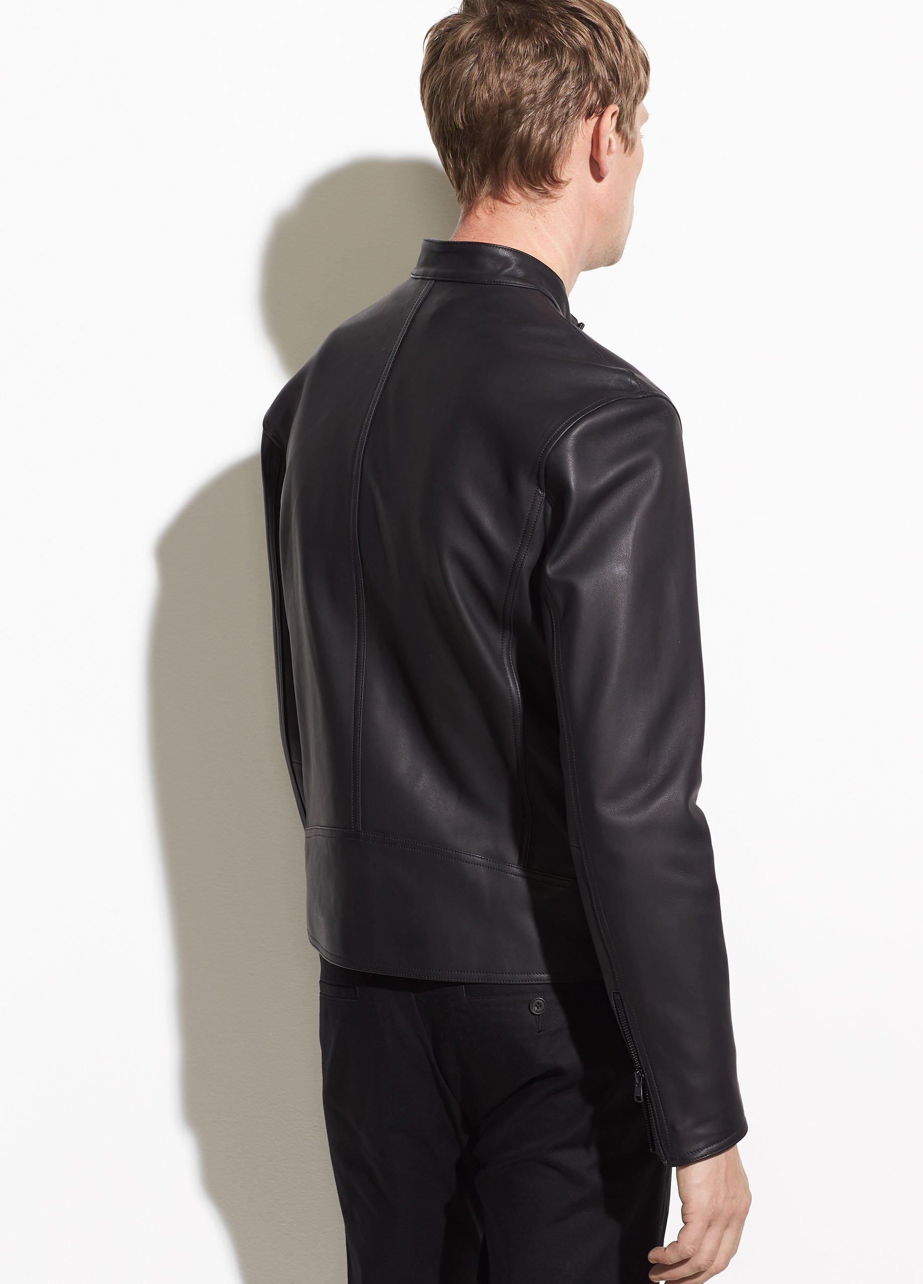 Leather Caf&eacute; Racer Jacket image number 2