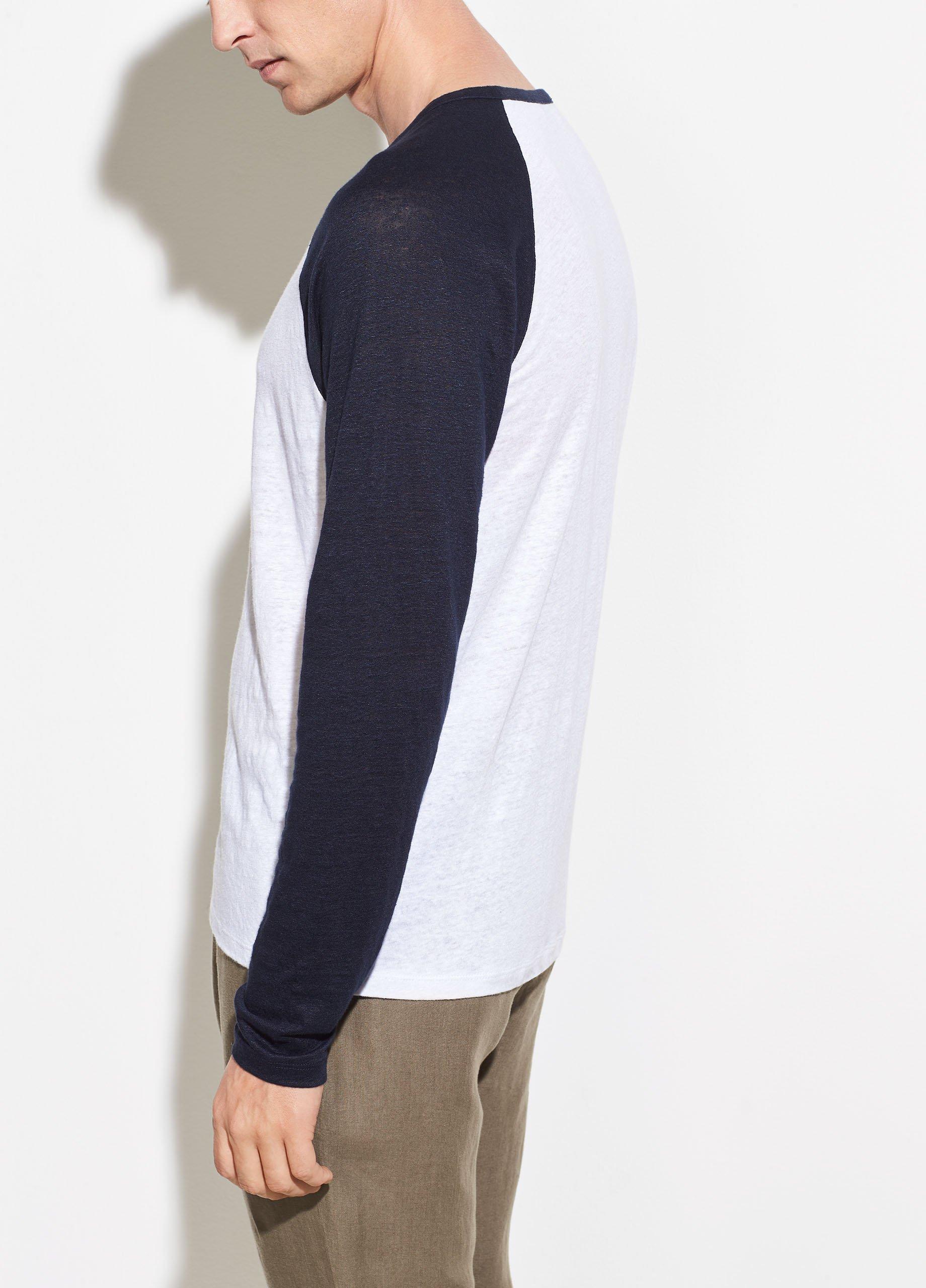 Linen Baseball Crew Neck T-Shirt image number 2