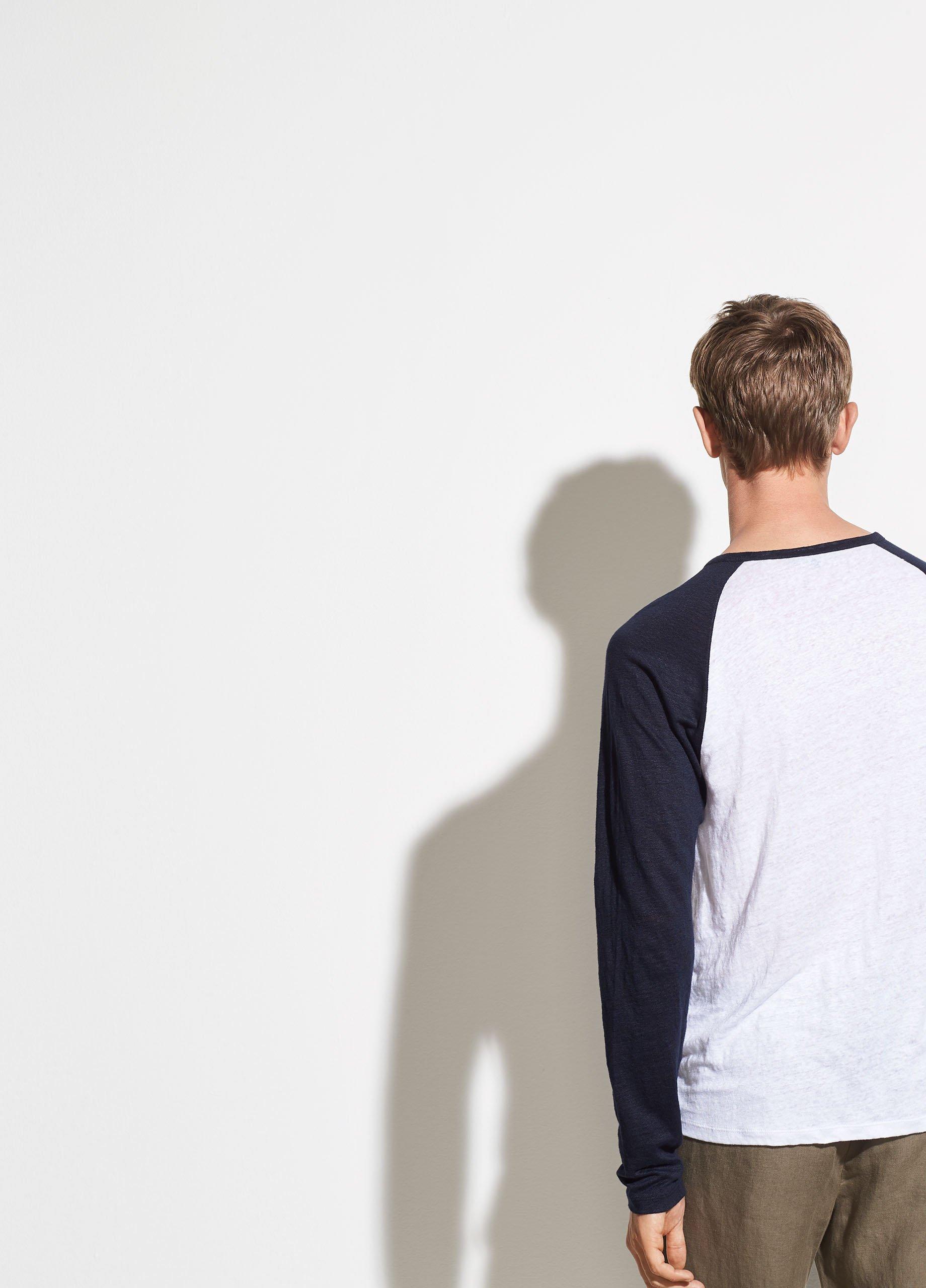 Linen Baseball Crew Neck T-Shirt image number 3