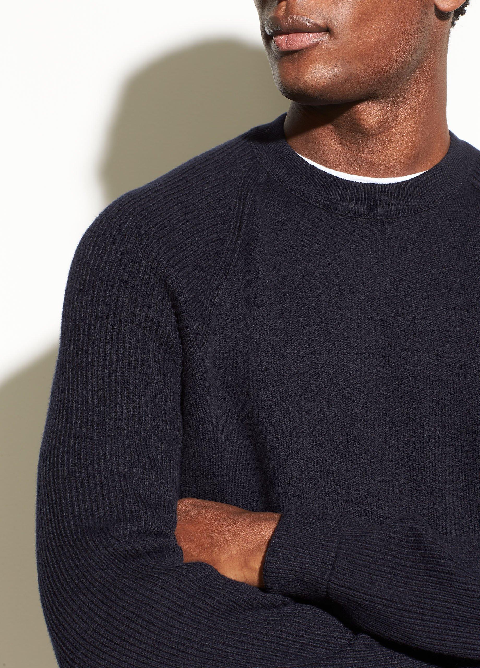 Vince mixed rib crew sweater new arrivals