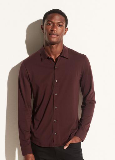 Pima Jersey Long Sleeve Button Down Shirt image number 0
