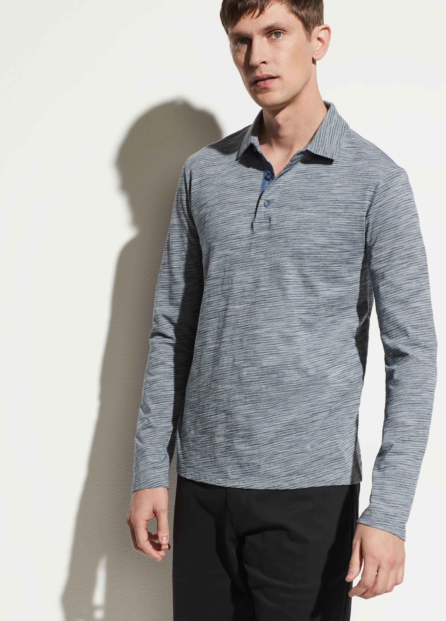 Long Sleeve Stripe Polo image number 0