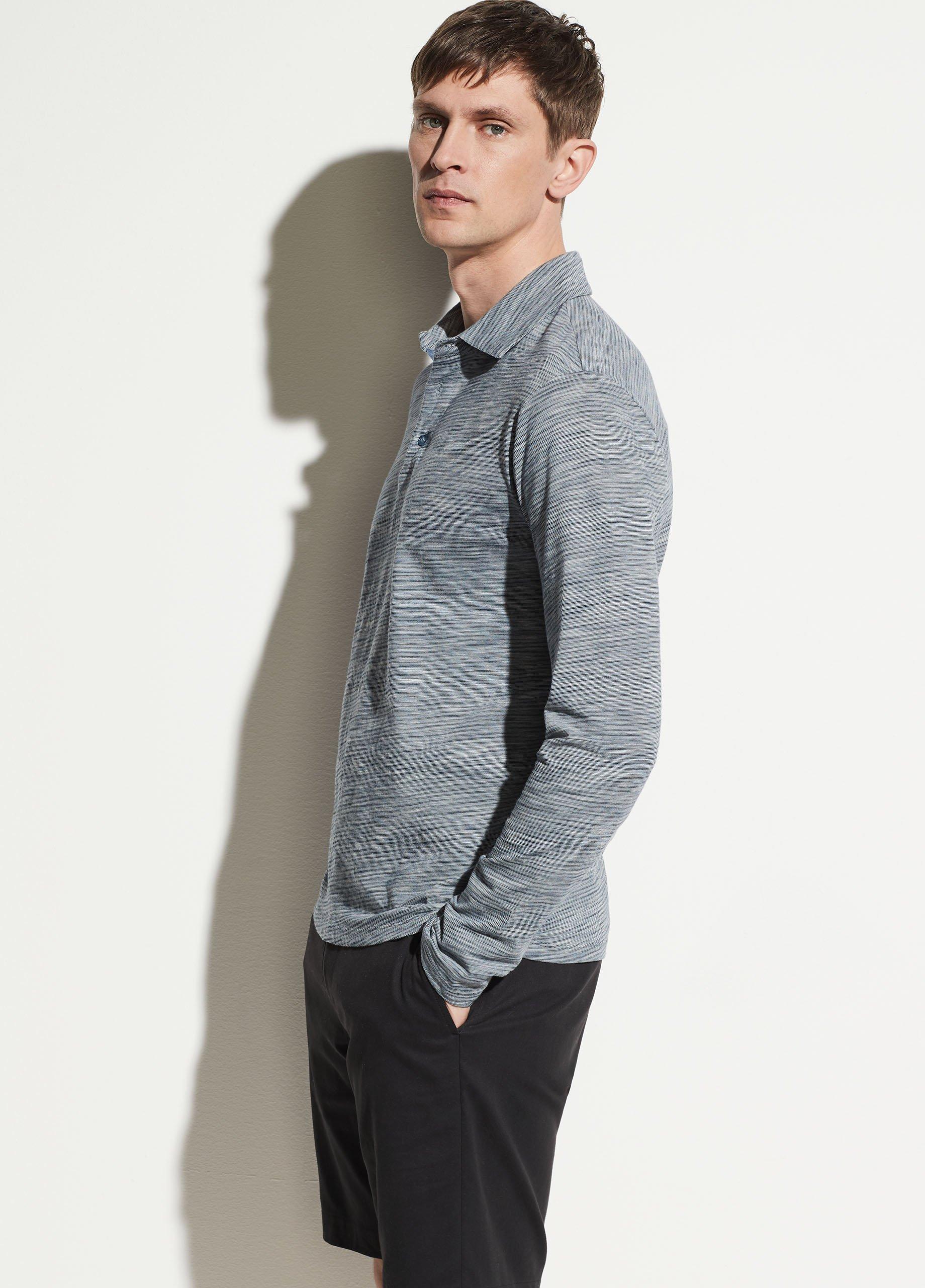 Long Sleeve Stripe Polo image number 2