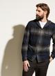 Ombre Plaid Hooded Overshirt image number 0