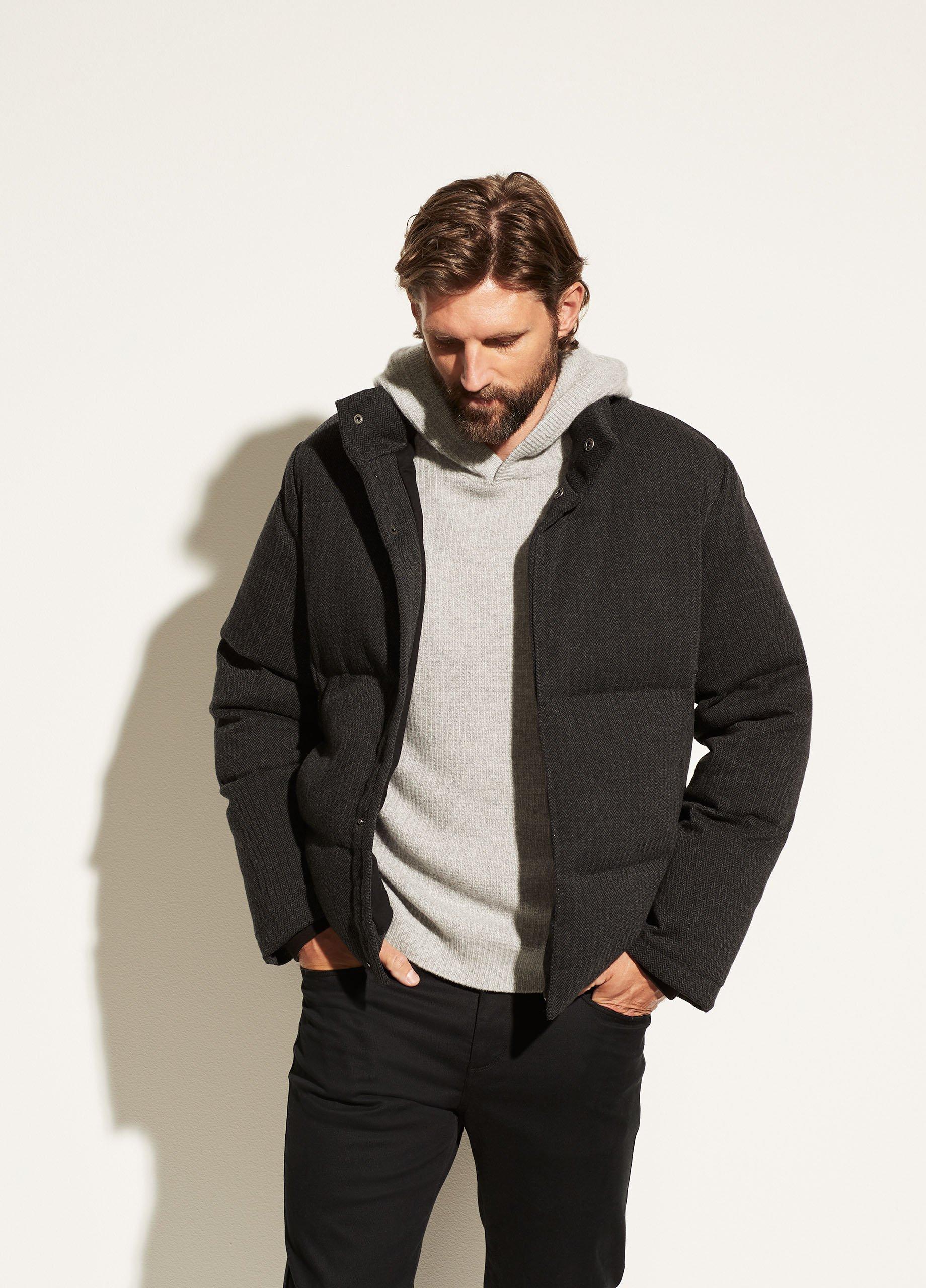 Herringbone Puffer Jacket in Vince Products Men | Vince