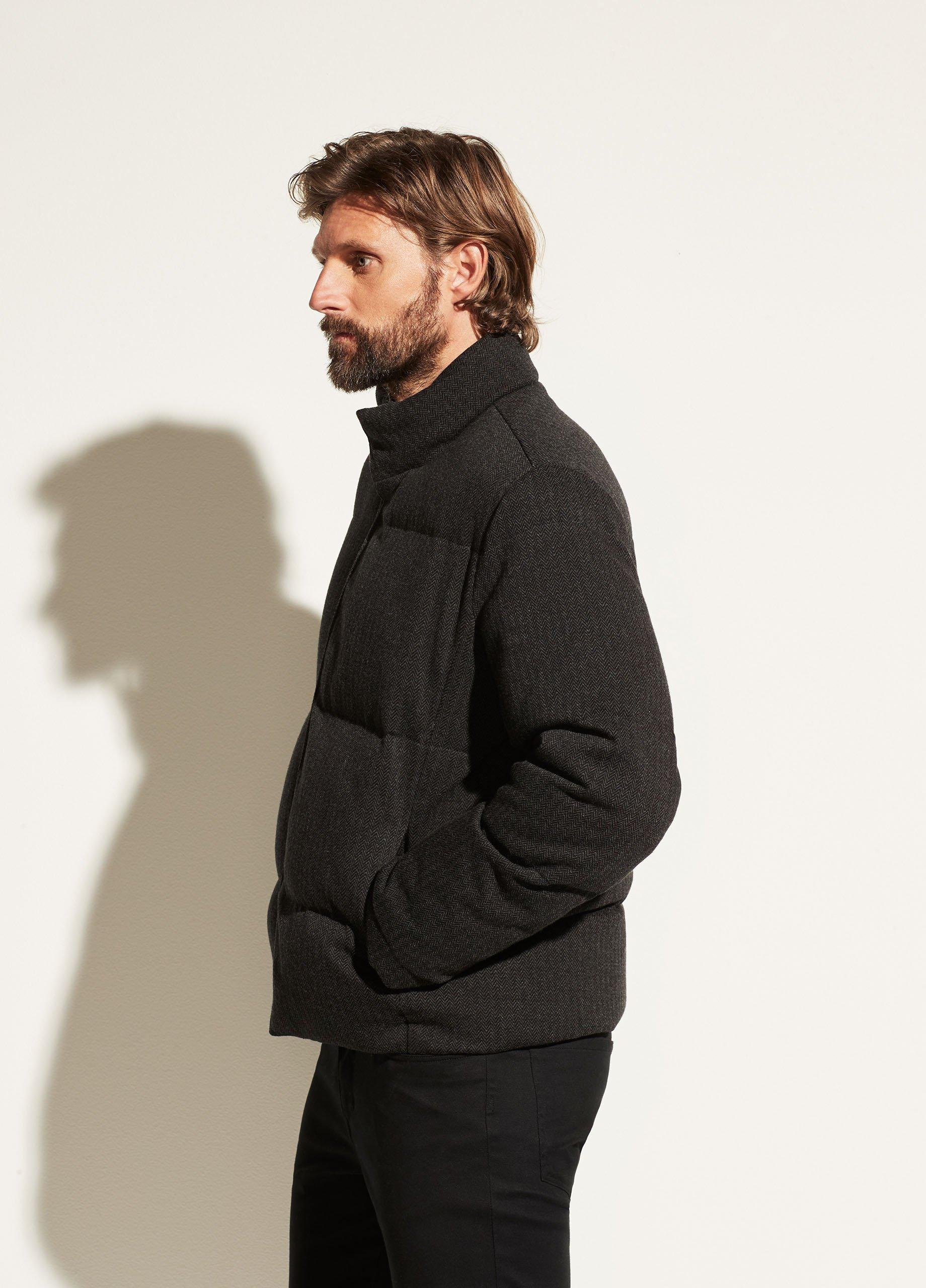 Herringbone Puffer Jacket in Vince Products Men | Vince