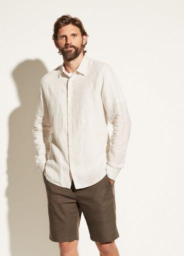 Linen Stripe Long Sleeve Button Down image number 3