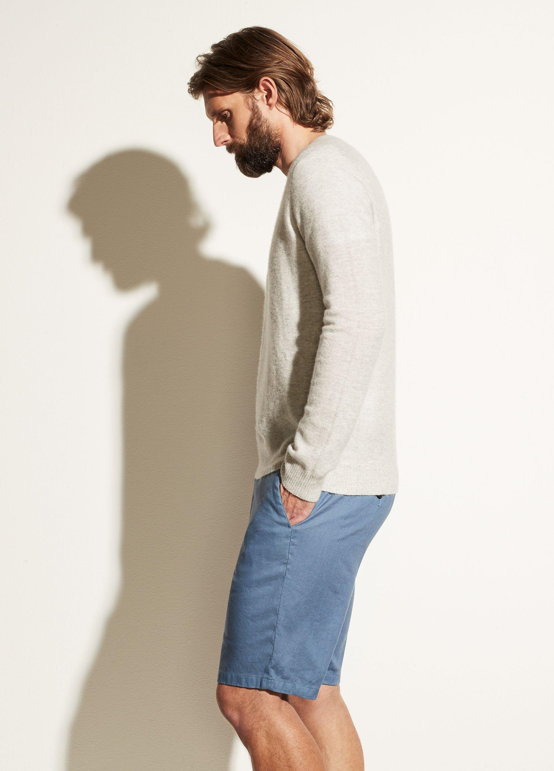 Cashmere Linen Tuck Stitch Crew image number 1