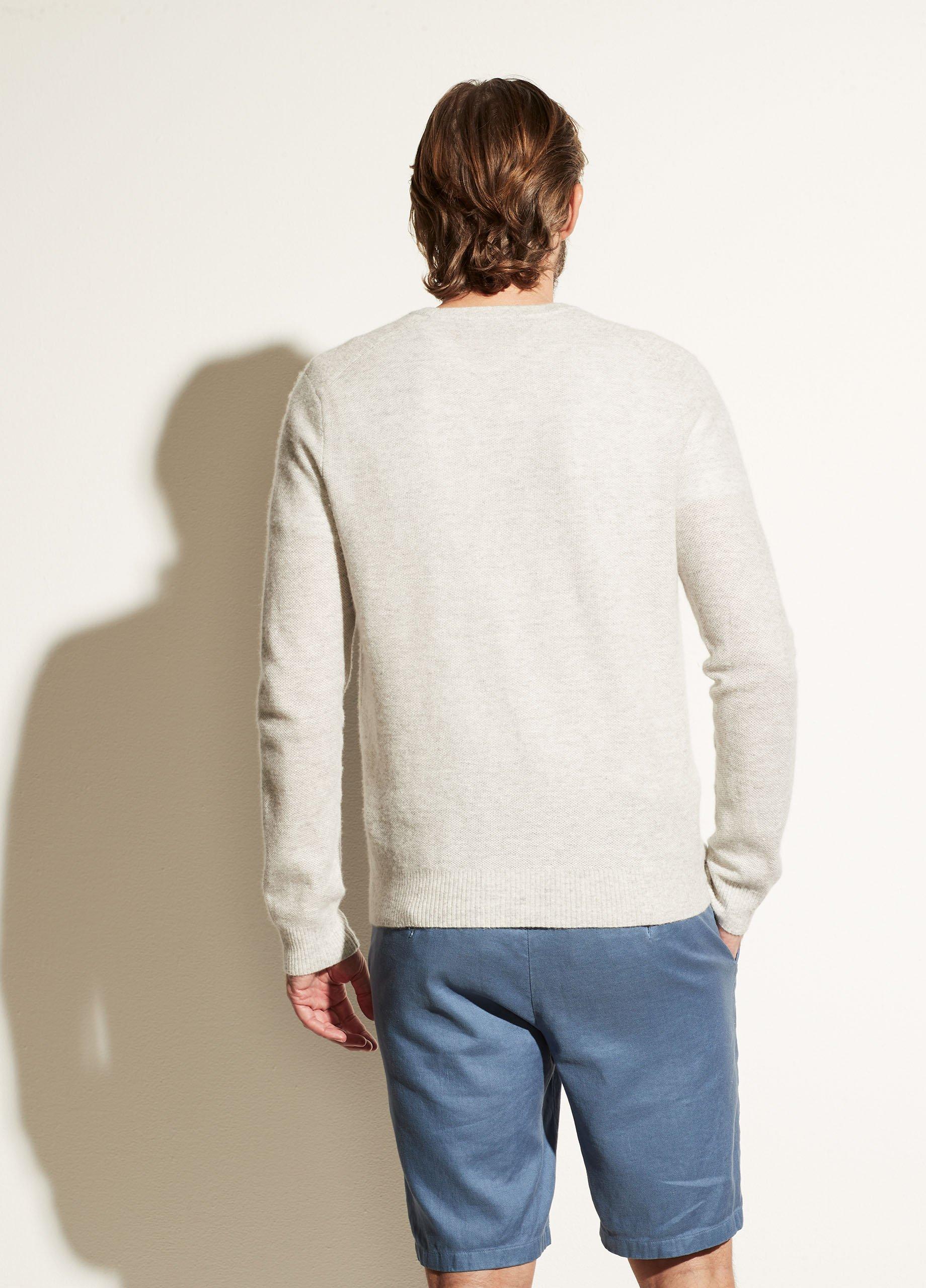 Cashmere Linen Tuck Stitch Crew image number 2