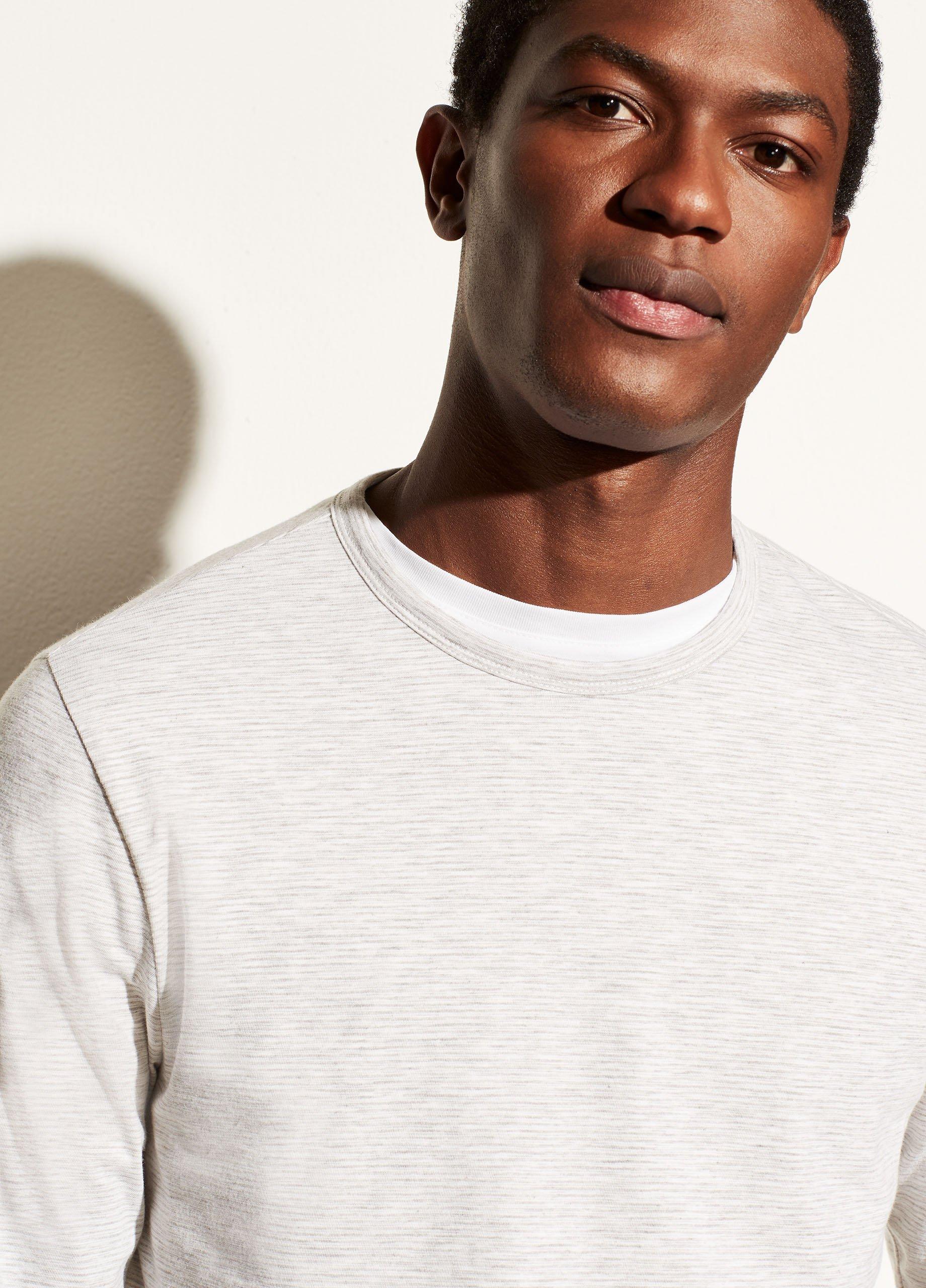 Slub Feeder Stripe Long Sleeve Crew image number 1