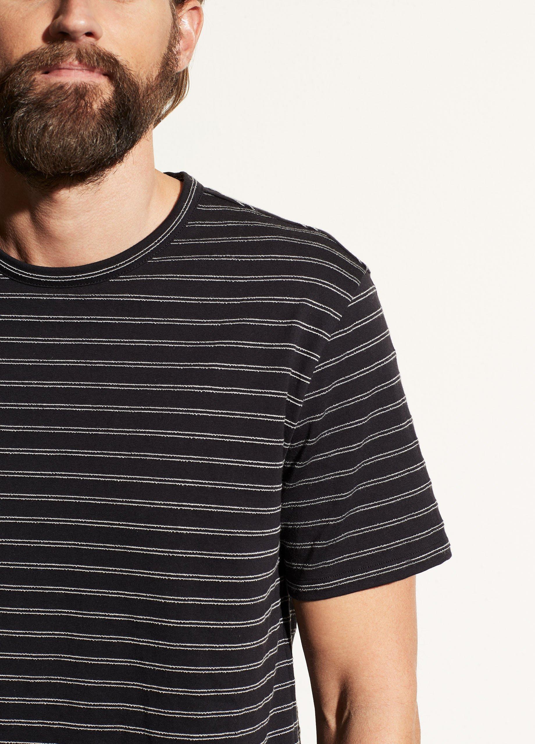 Jacquard Stripe Short Sleeve Crew