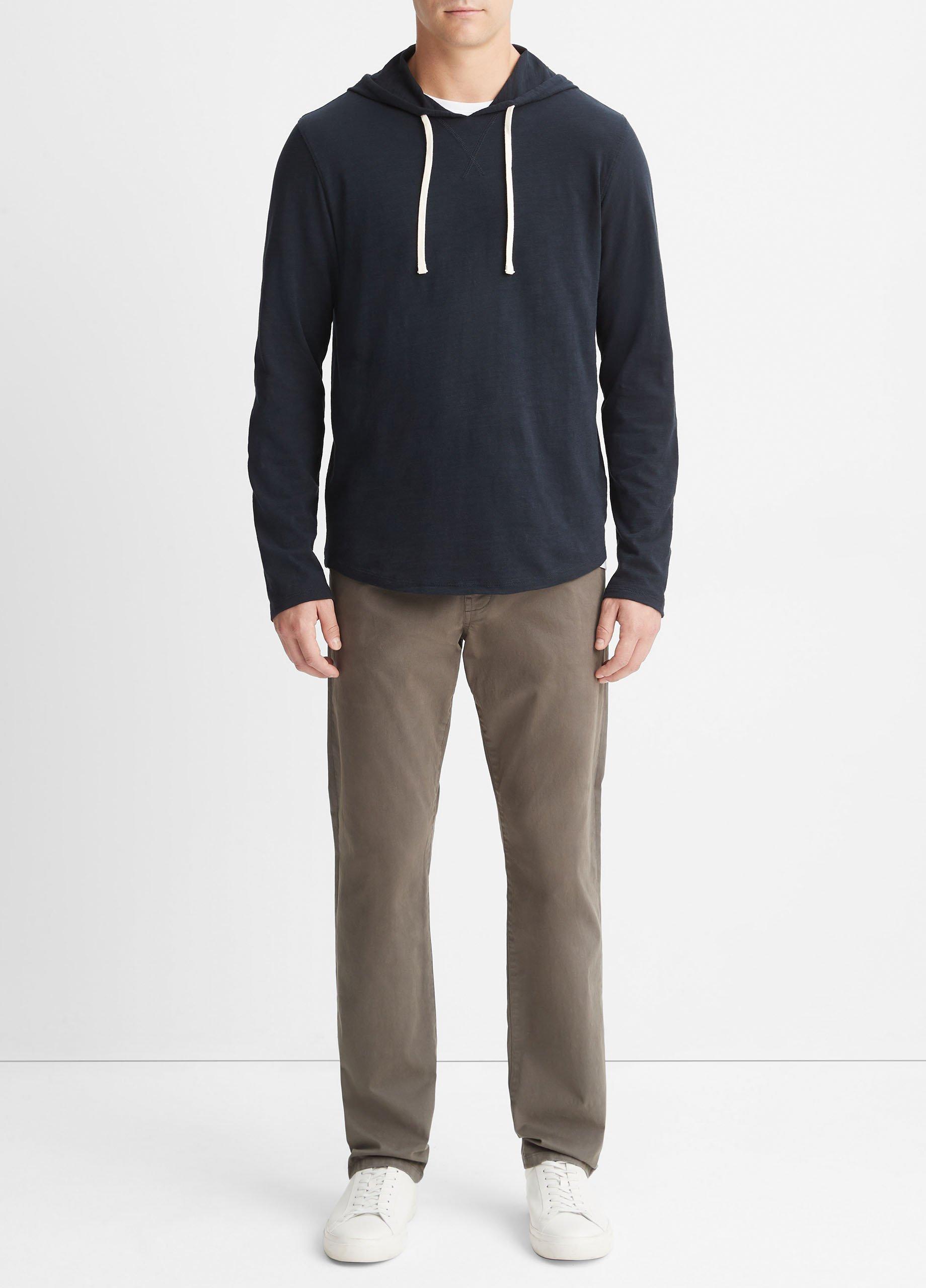 빈스 Vince Textured Cotton Hoodie,COASTAL BLUE