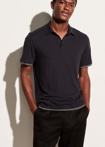 Double Layer Pima Cotton Short Sleeve Polo Shirt image number 0