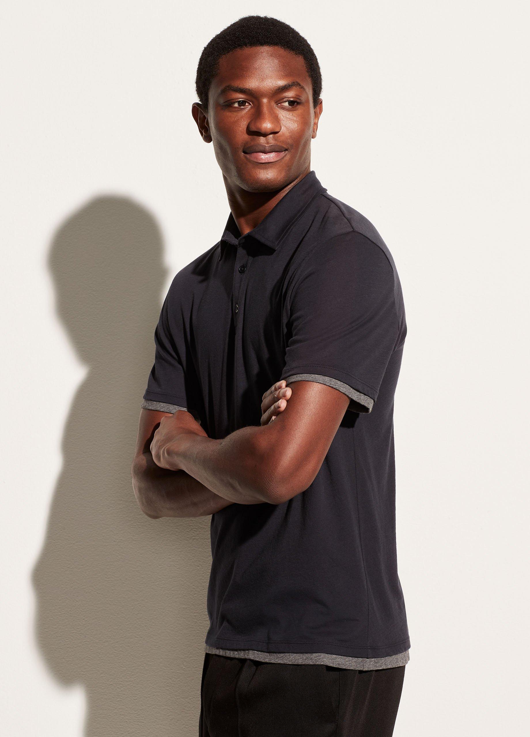 Double Layer Pima Cotton Short Sleeve Polo Shirt image number 2