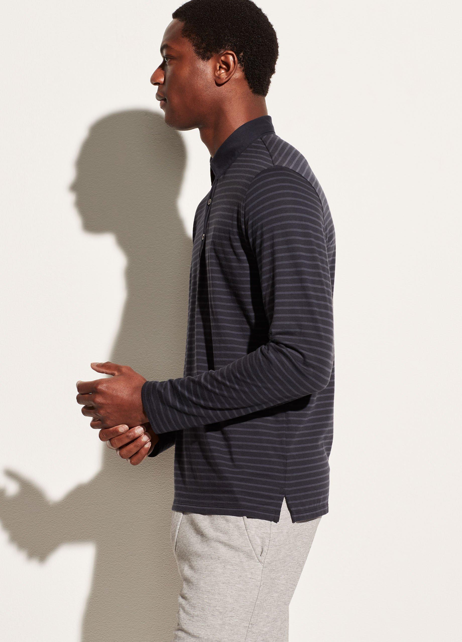 Tonal Stripe Long Sleeve Polo image number 2