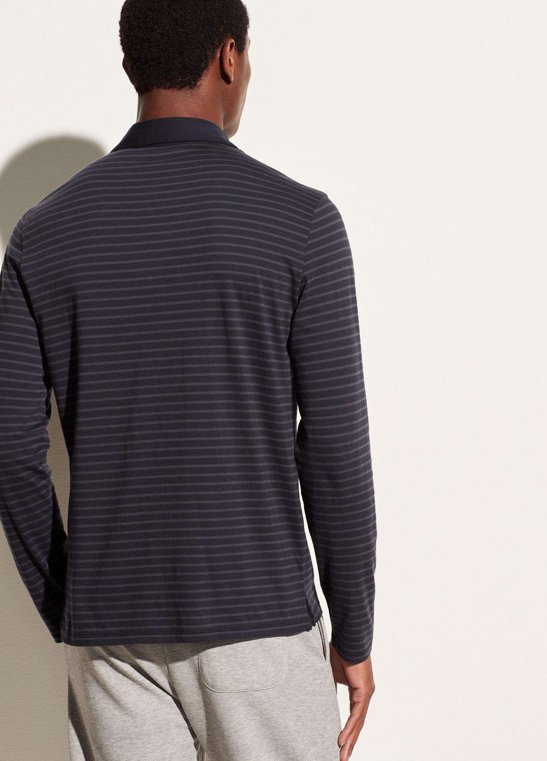 Tonal Stripe Long Sleeve Polo image number 3