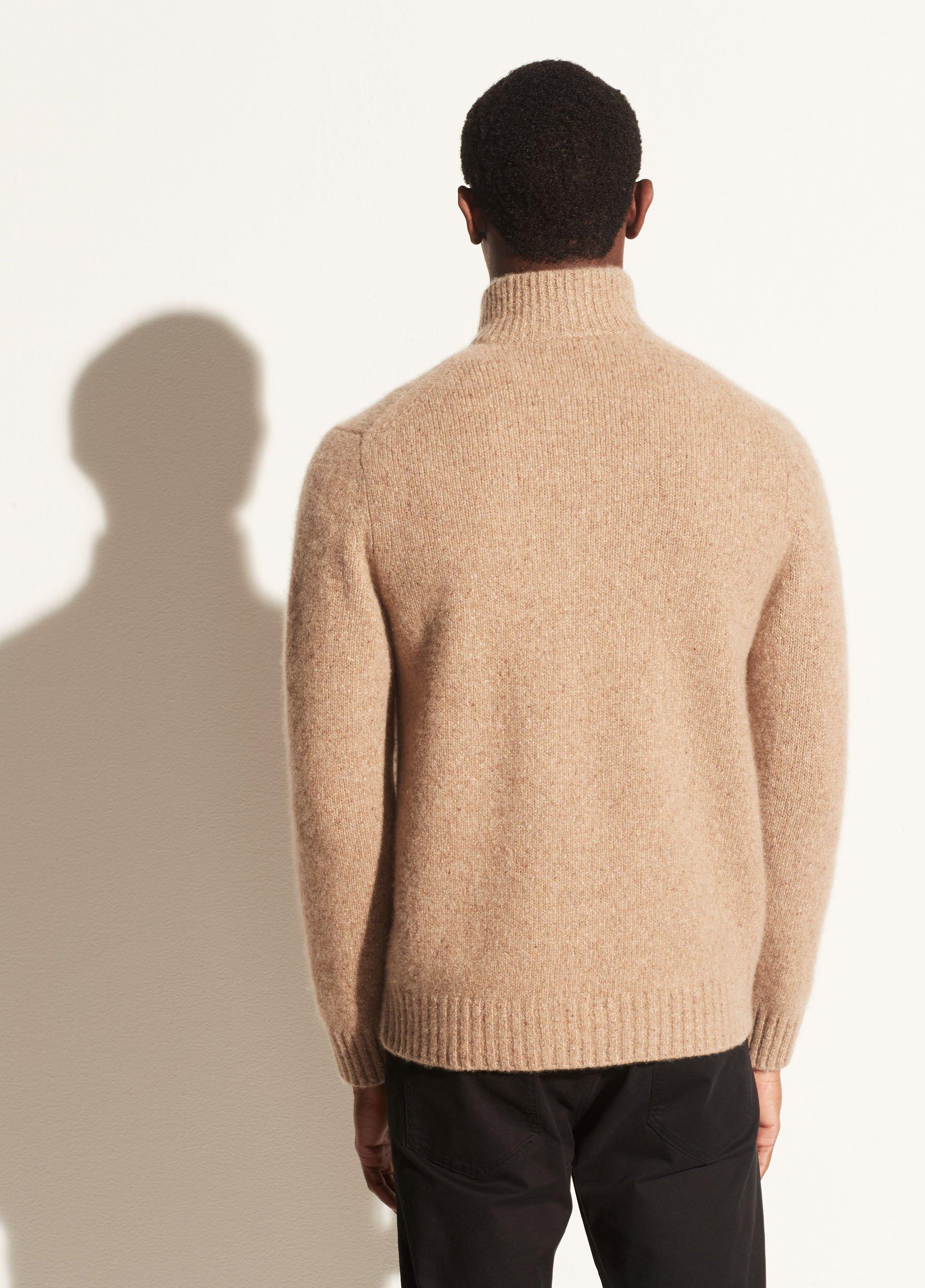 Cashmere Donegal Button Mock Neck image number 3