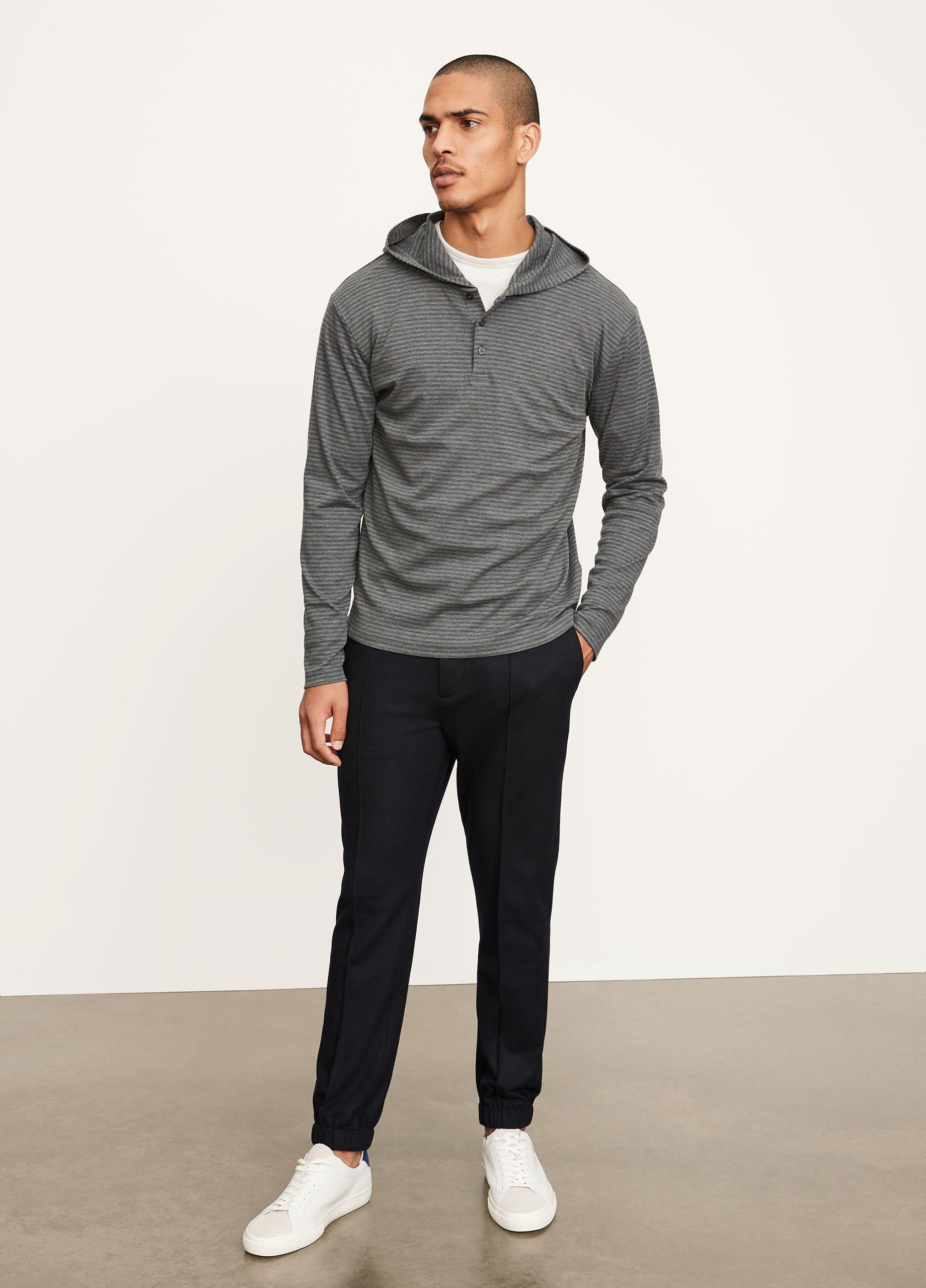 Interlocking Stripe Henley Hoodie image number 0