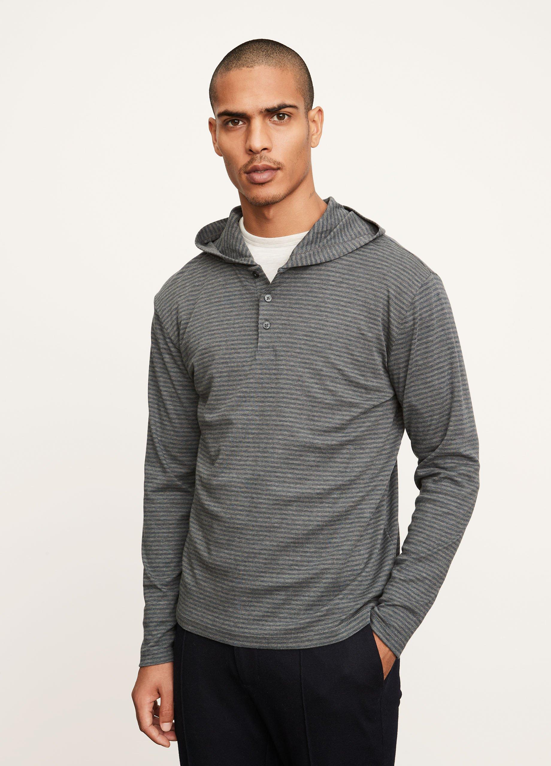 Interlocking Stripe Henley Hoodie image number 1