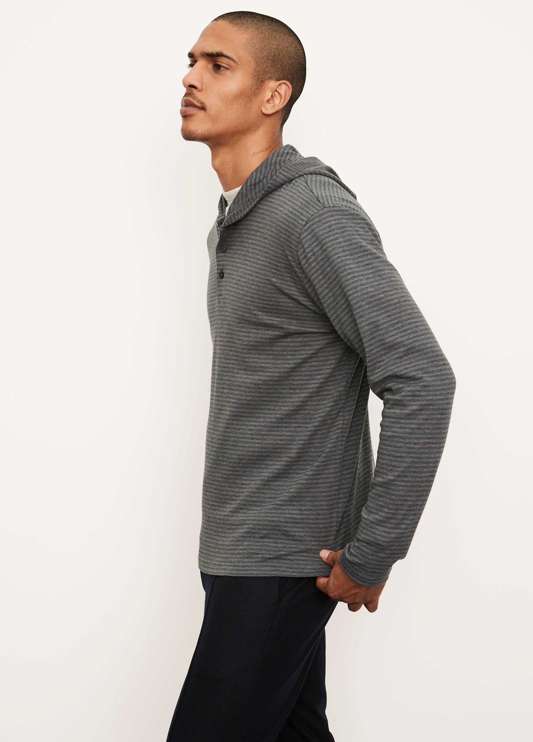 Interlocking Stripe Henley Hoodie image number 2