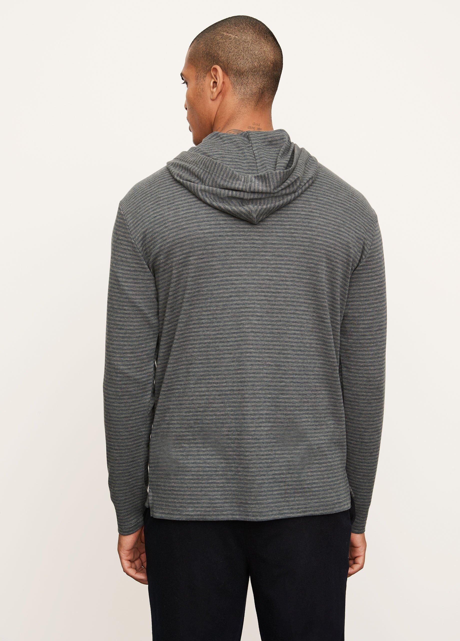 Interlocking Stripe Henley Hoodie image number 3