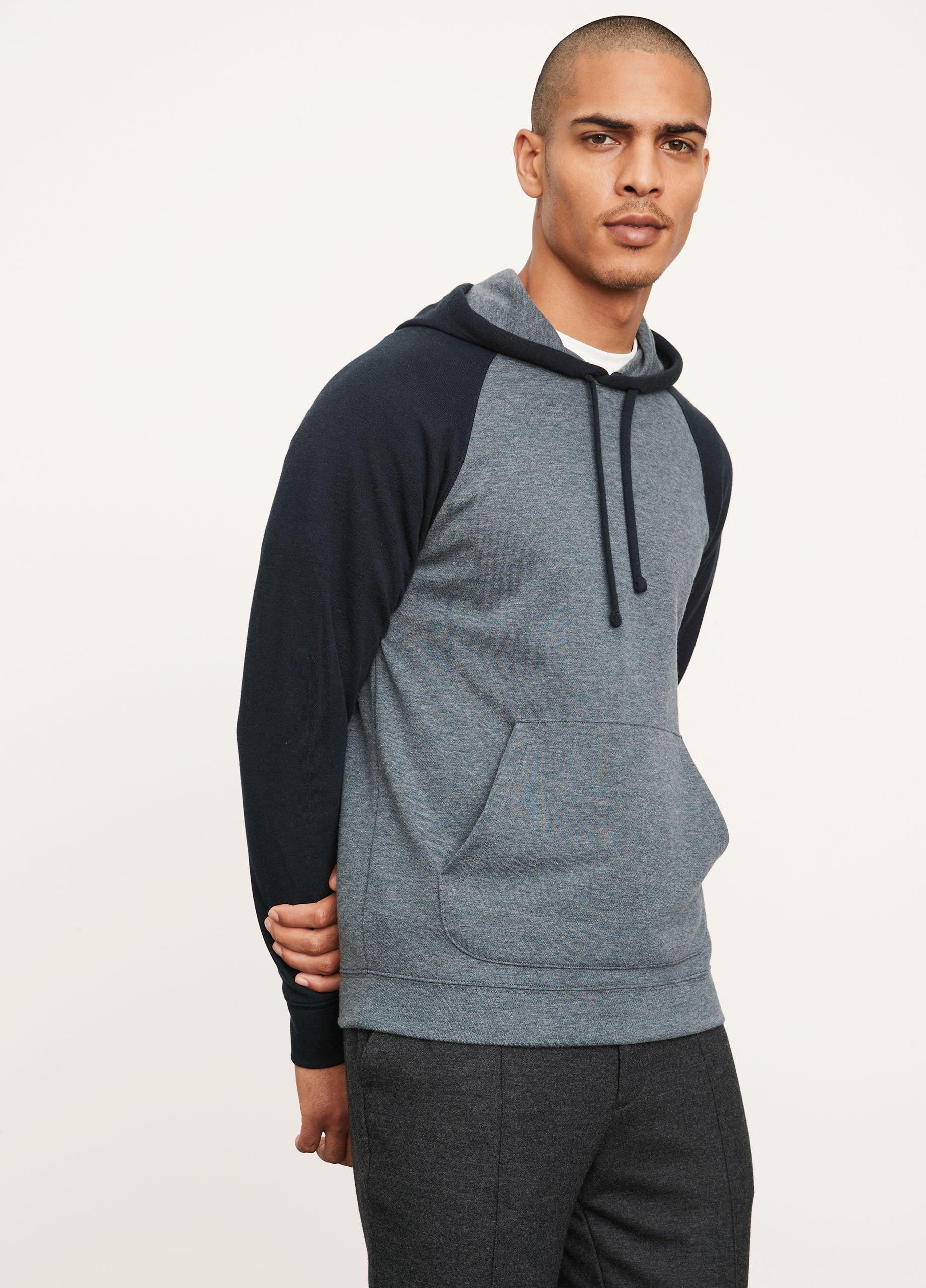 Color Block Double Knit Pull Over Hoodie
