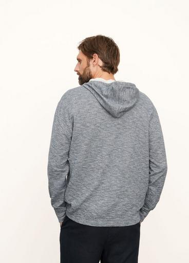 Textured Double Knit Henley Hoodie image number 3