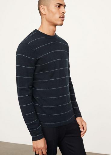 Plush Cashmere Stripe Crew Neck Sweater image number 2