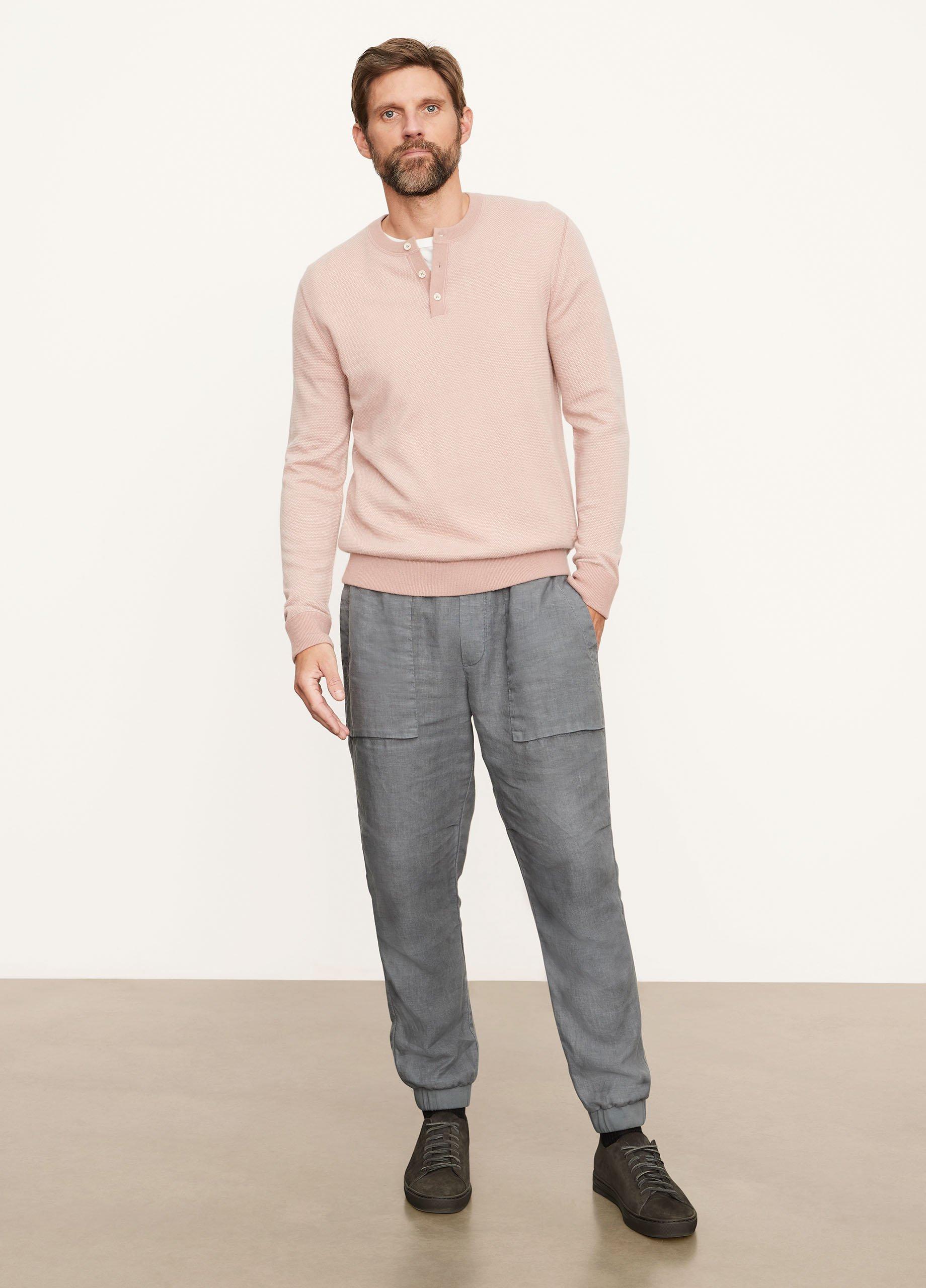 Birdseye Long Sleeve Henley in Vince Products Men | Vince