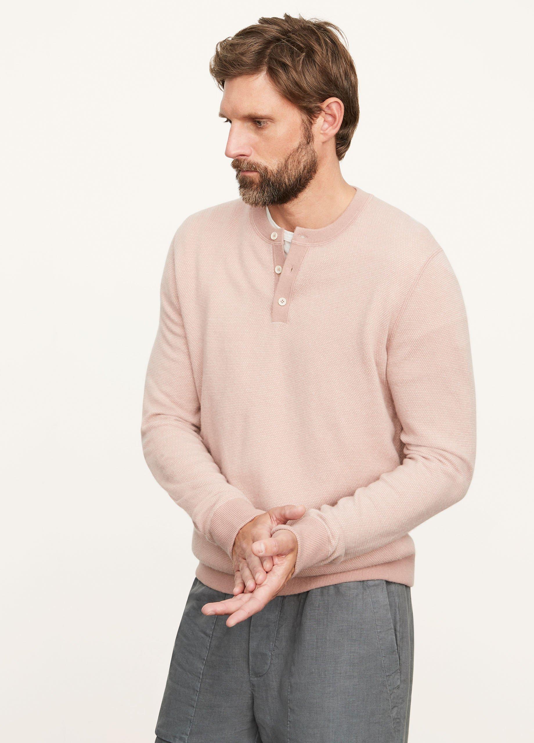 Birdseye Long Sleeve Henley in Vince Products Men