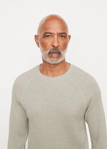 Mouliné Pima Cotton Thermal Crew Neck Pullover in Tees & Hoodies | Vince