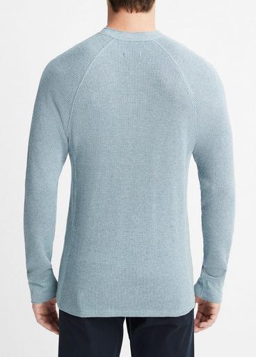 Mouliné Pima Cotton Thermal Crew Neck Pullover image number 3