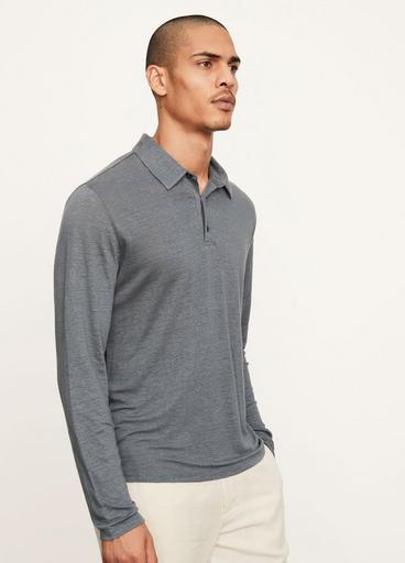 Linen Long Sleeve Polo image number 2
