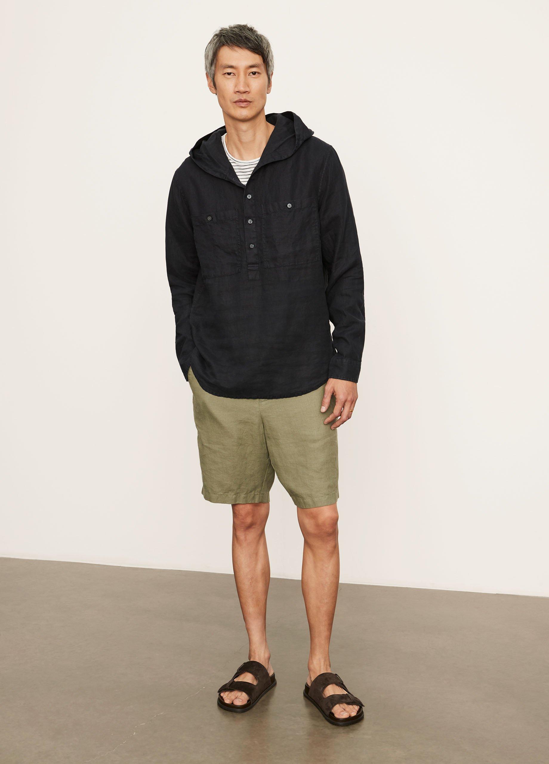 Linen Henley Hoodie image number 0