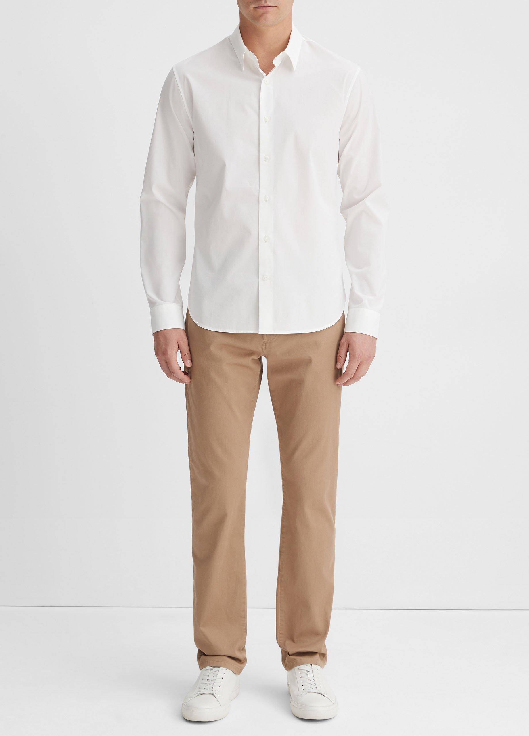 White long sleeves shops and khaki pants