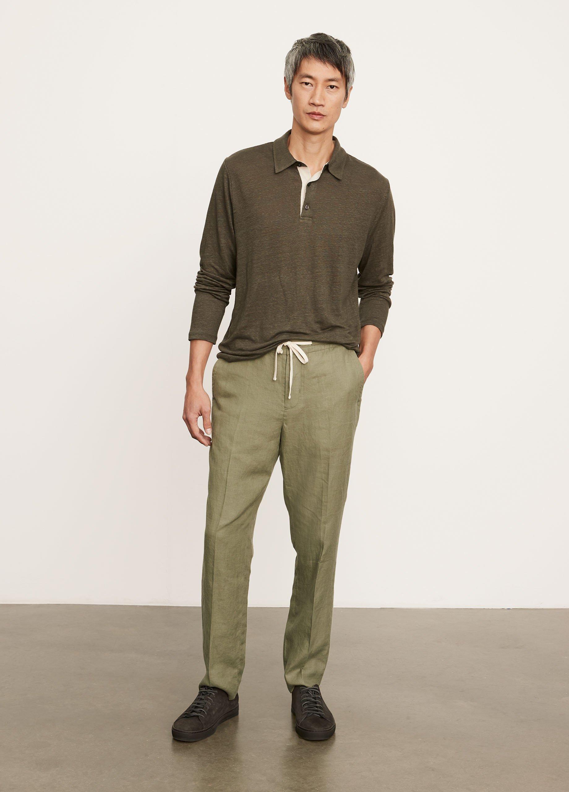 Linen Long Sleeve Polo image number 0