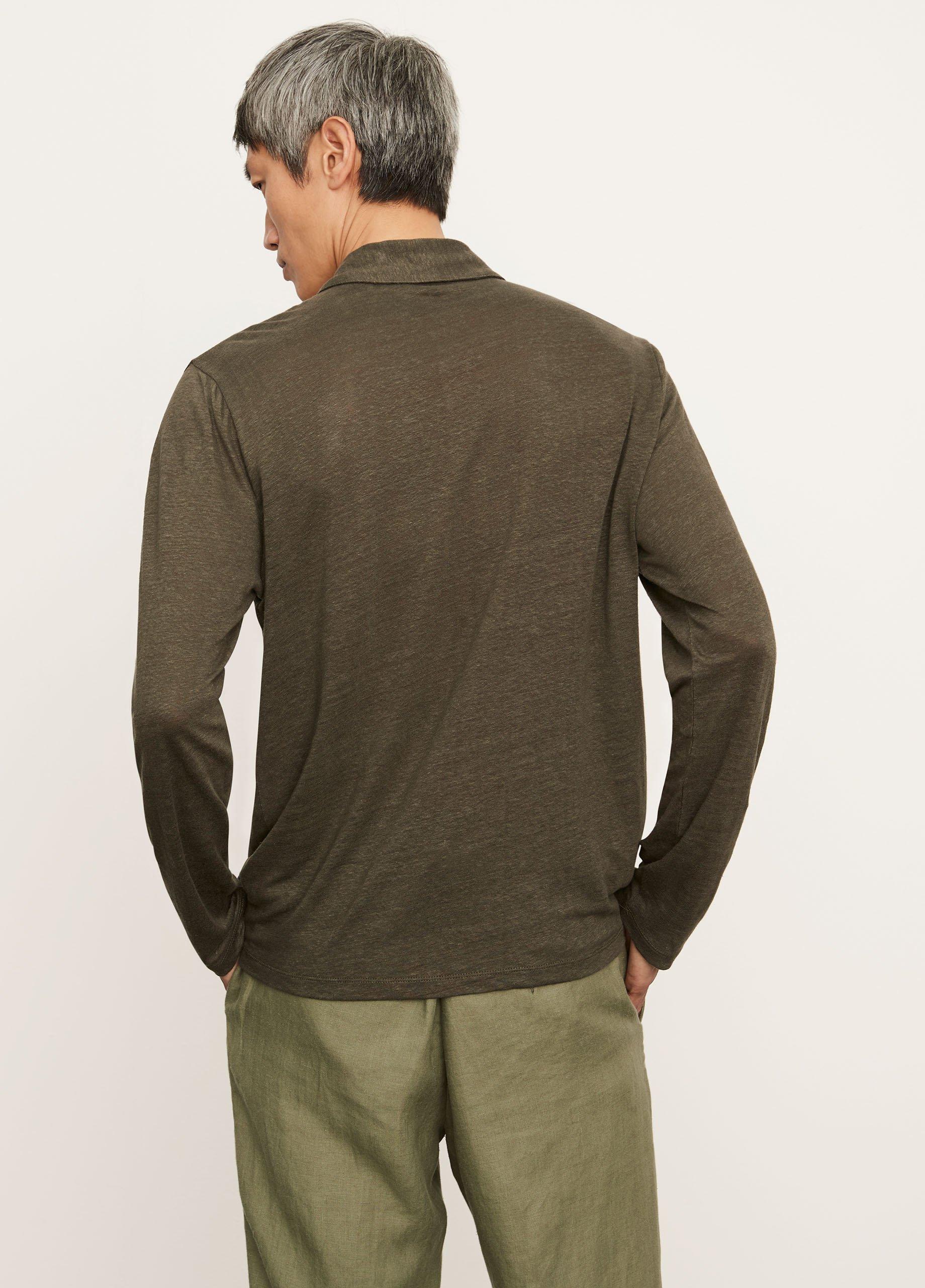 Linen Long Sleeve Polo image number 3