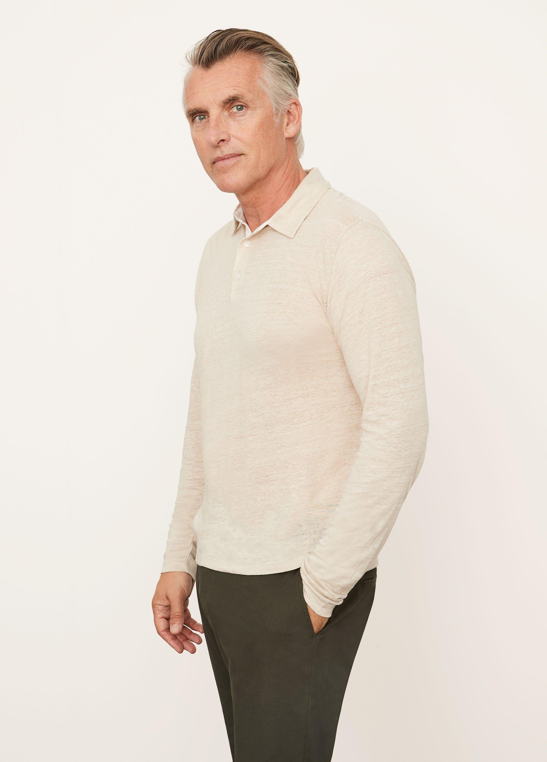 Linen Long Sleeve Polo image number 2