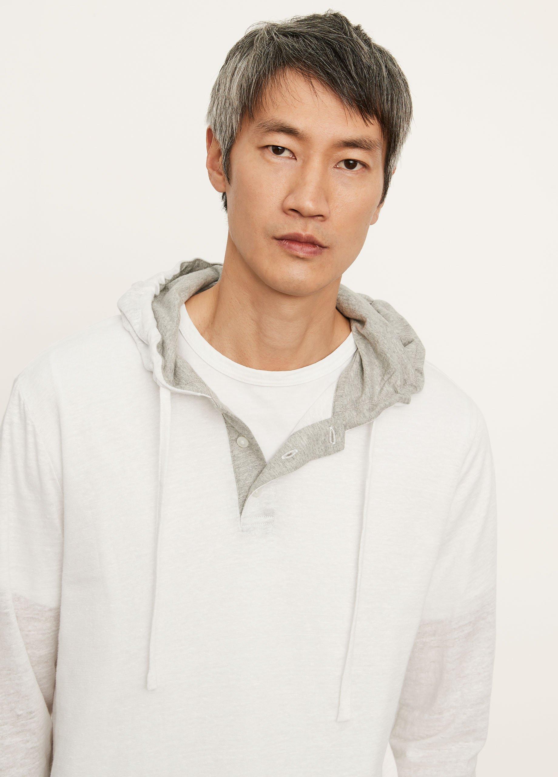 Linen Henley Hoodie image number 1