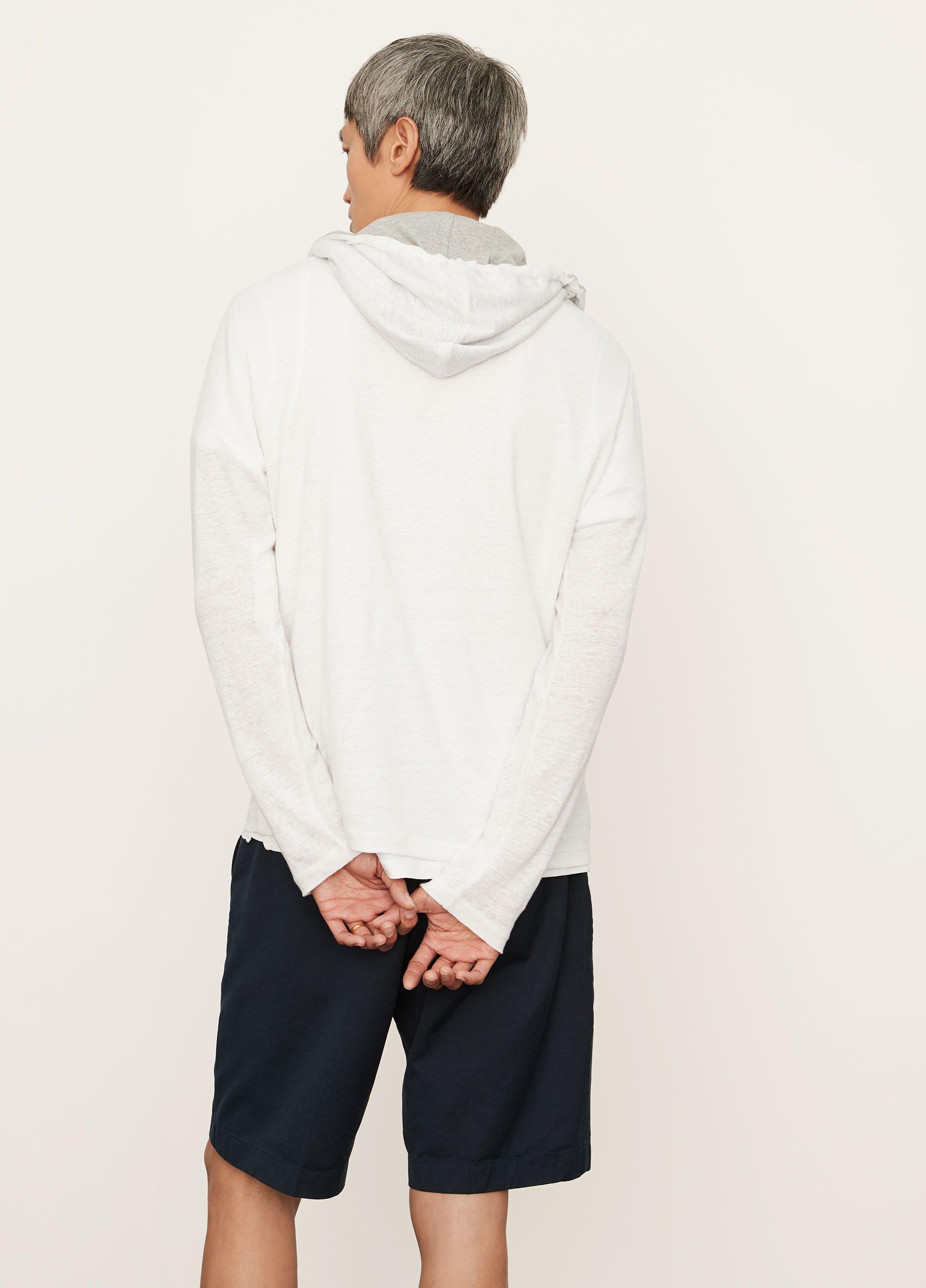 Linen Henley Hoodie image number 3